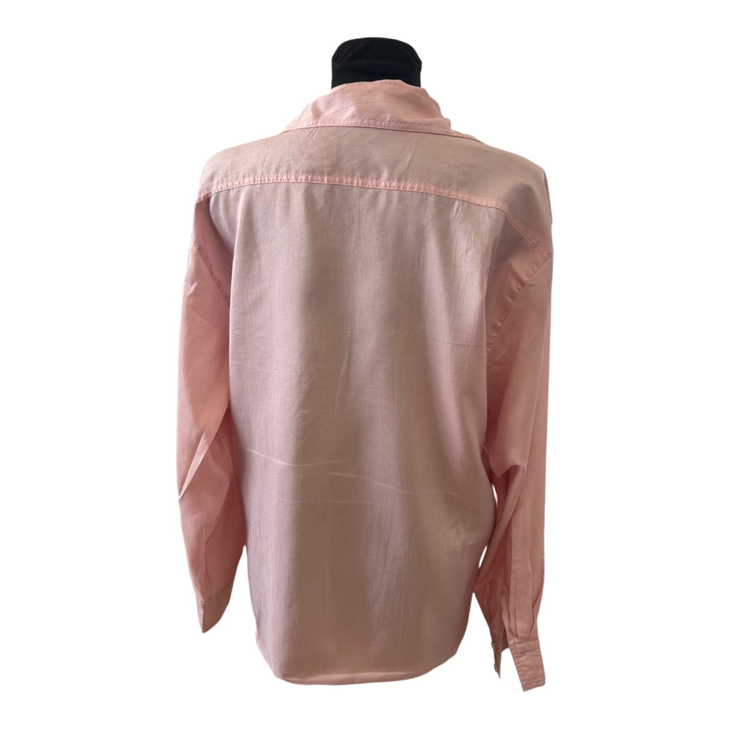 Verse Bluse Damen Gr 42 Rosa Seidenoptik Elegant Vintage Langarm