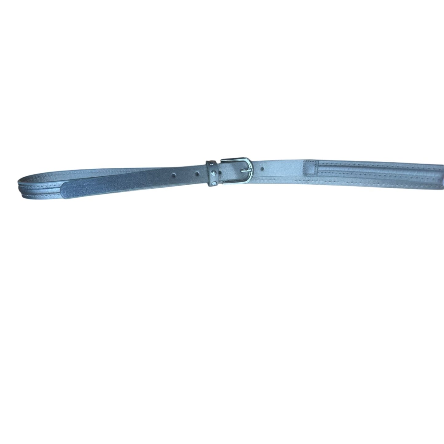 Schmaler Damen Gürtel Silber Minimalistisch Zeitlos 100 cm Leder Elegant Gürtel