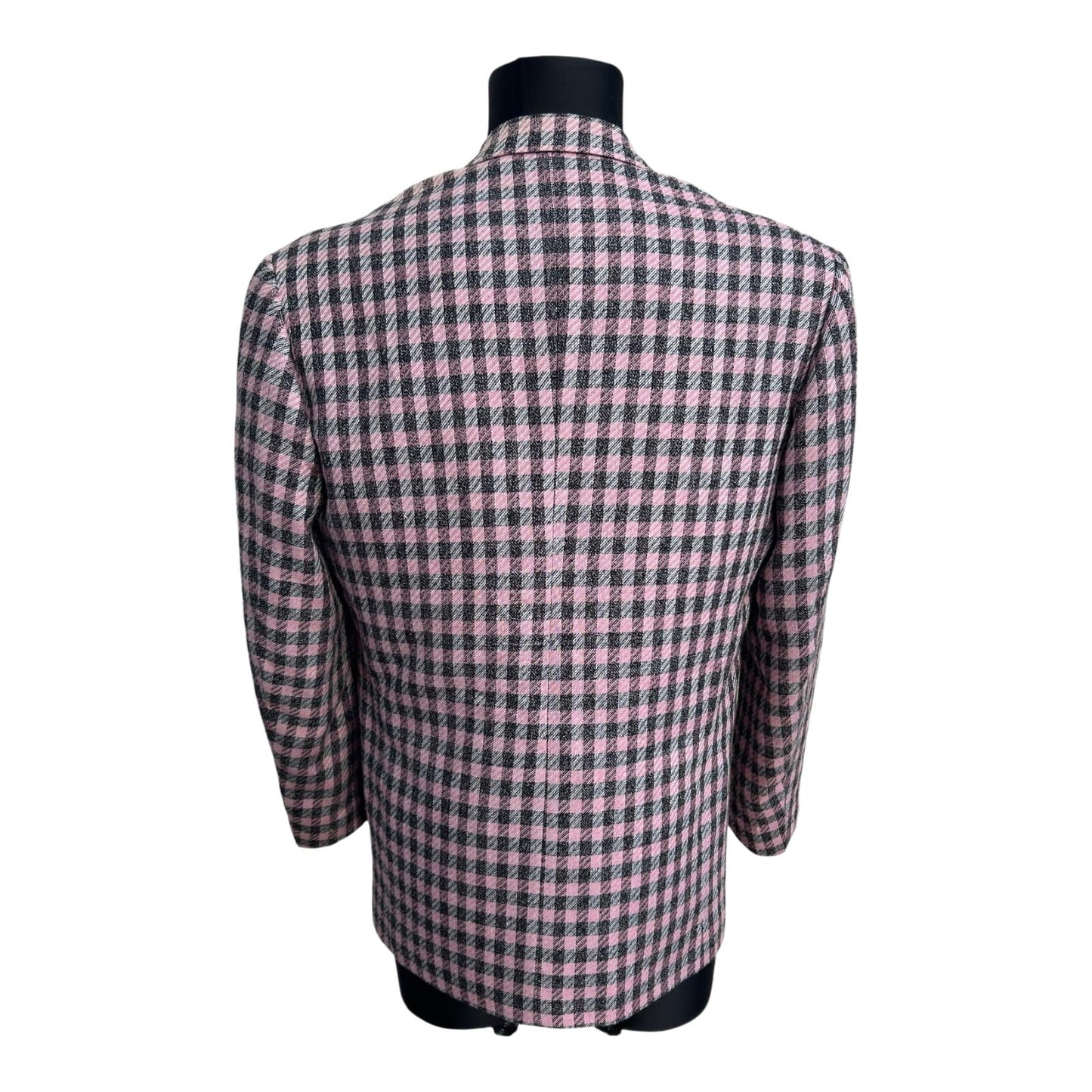 Chil Out by Four Forty Sakko Herren Gr 52 Rosa Grau Karo Wollmischung Vintage Elegant