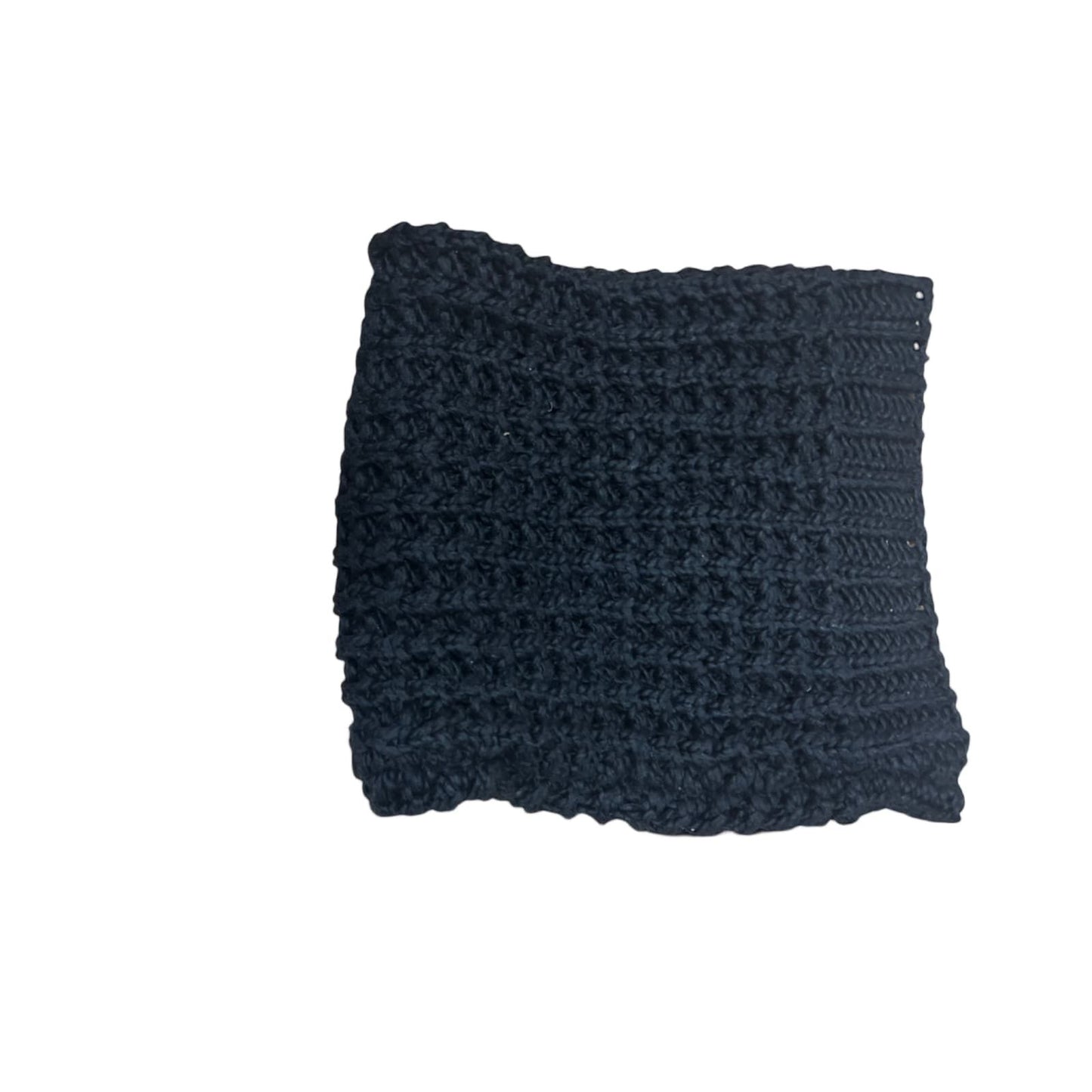 🖤 Grobstrick Loop Schwarz 38x30 cm – Handgestrickter Look 🖤