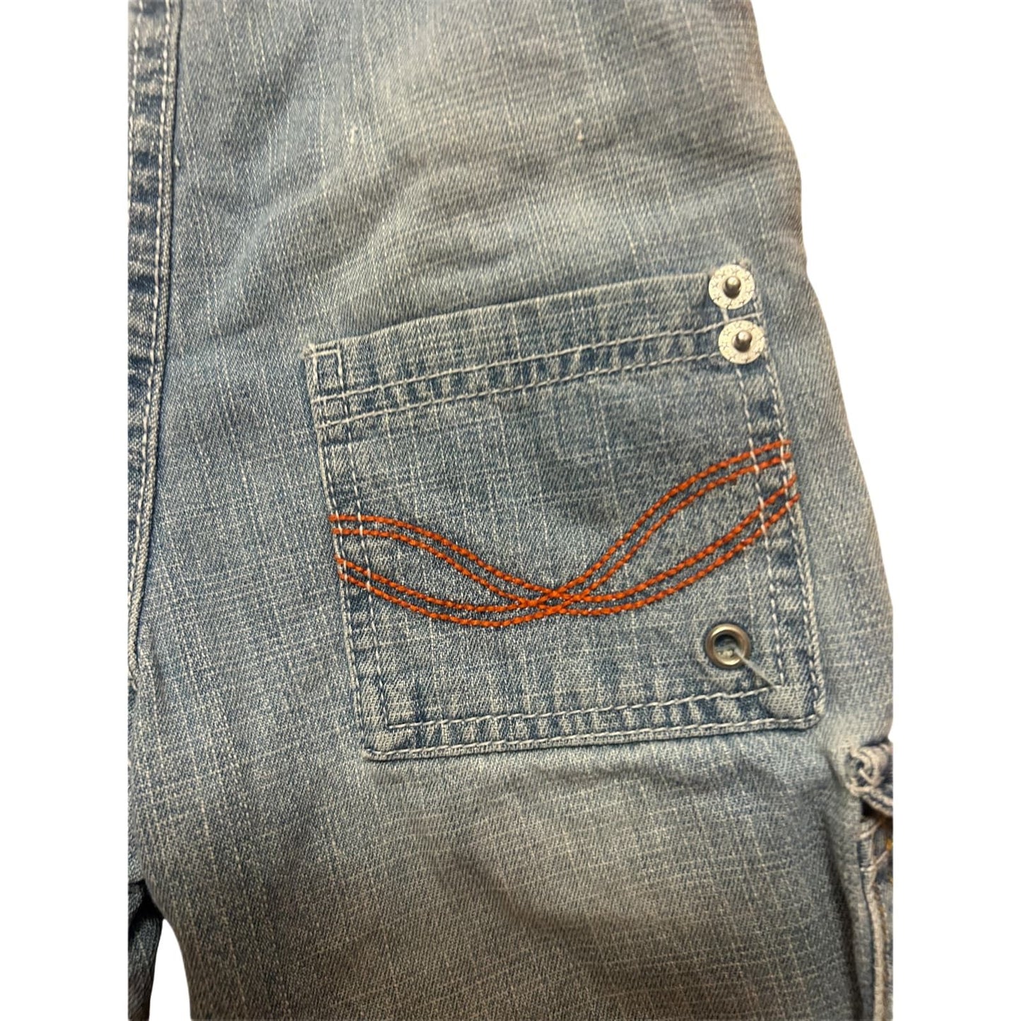 Outfit Baby Latzhose Jeans kurz Cargo blau Gr 74 Baumwolle Denim Sommer