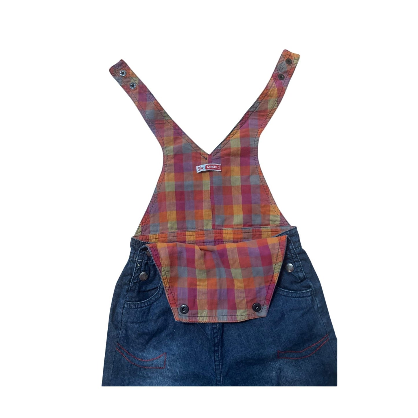 DPam Baby Latzhose Jeans blau Gr 74 Baumwolle Overall Kinderhose Mädchen