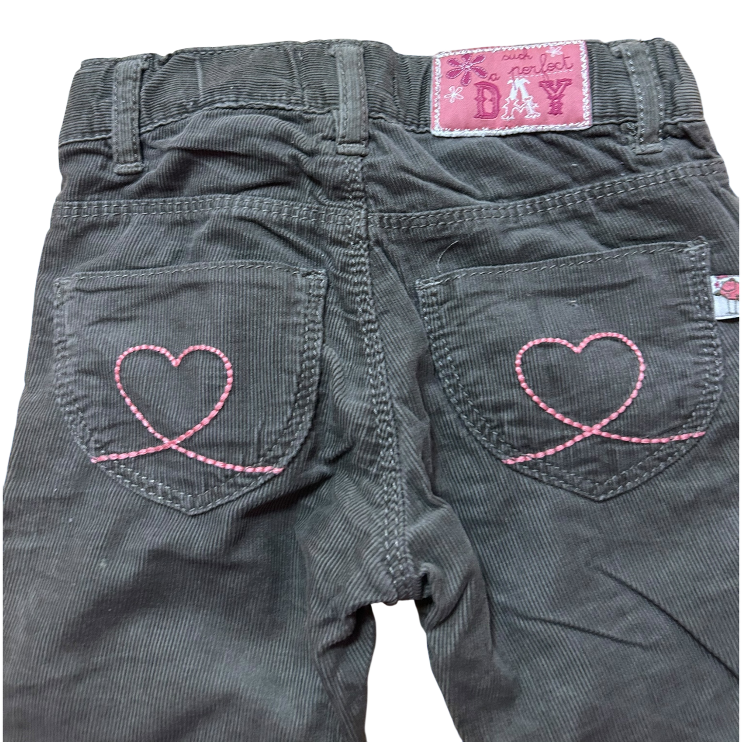 Blue Seven Mädchen Cordhose Gr 68 Grau Baumwolle Herz Stickerei Baby Hose