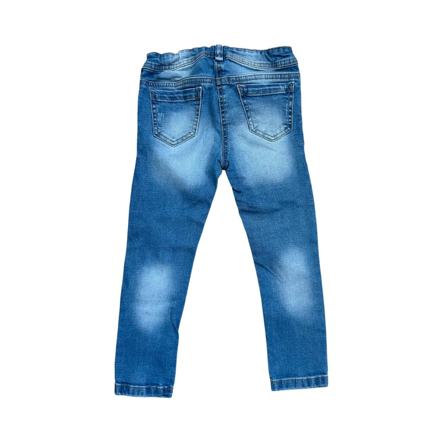 C&A Palomino Mädchen Jeans Gr 104 Blau Used Look Slim Fit Baumwolle Stretch