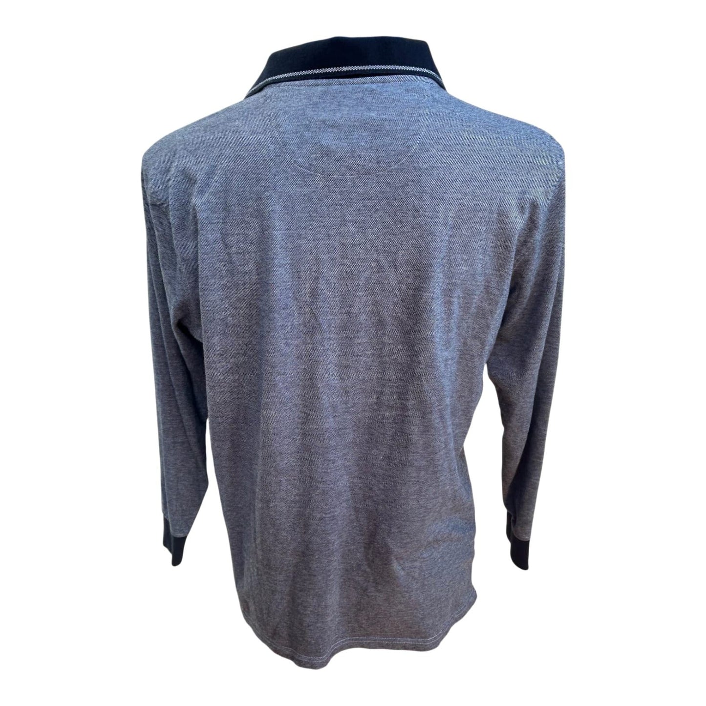 Andrew James Sailing Poloshirt Herren Gr 54 XL Grau Langarm Baumwolle Casual Sportlich