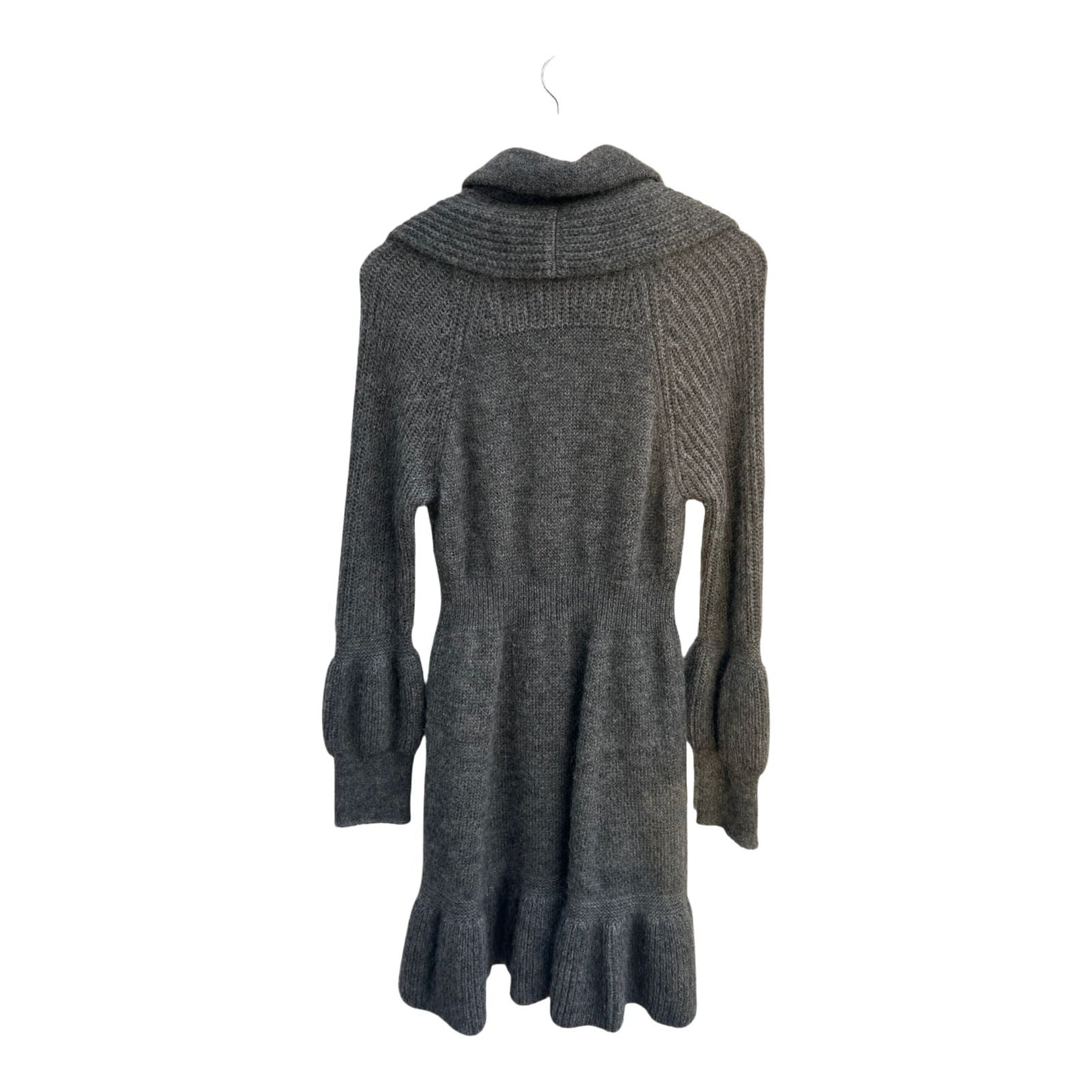 Marc Cain Strickjacke Damen Gr 36 Grau Alpaka Mohair Schurwolle Elegant Lang