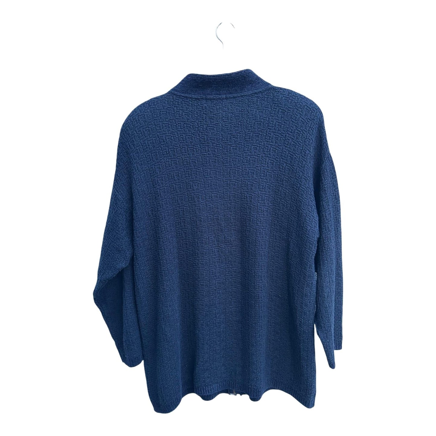 Bonita Strickjacke Damen L Blau Baumwolle Mix Reißverschluss Taschen Elegant