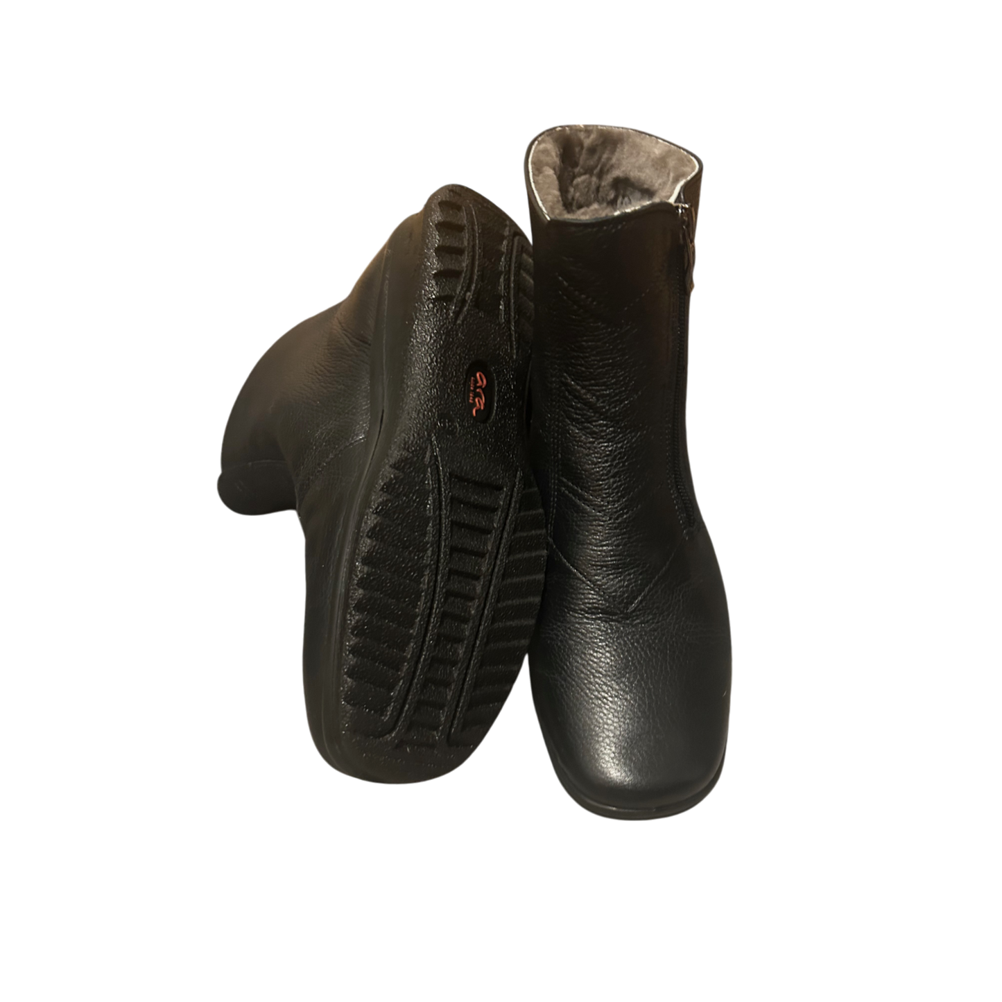 ARA Damen Stiefeletten Gr 39 Schwarz Leder Warm gefüttert Reißverschluss