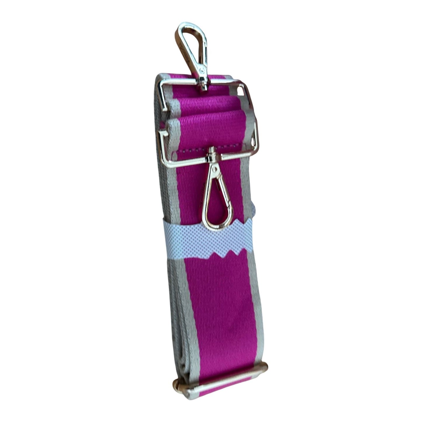 Rive Gauche Tasche Baumwolle Bambusgriffe Fuchsia Weiß Shopper Luxus Neu
