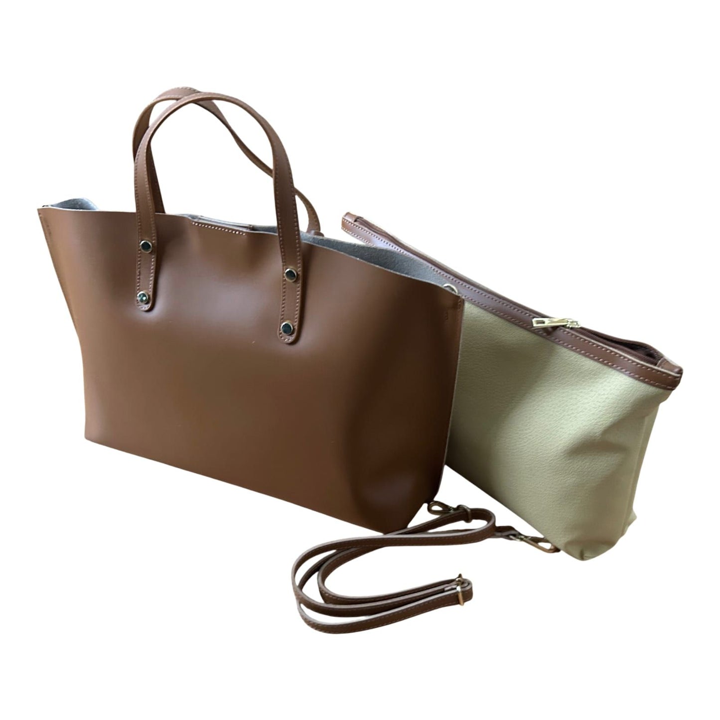 ANGELA Ledertasche Damen Echtleder Camel Braun Elegant Business Tasche Italien