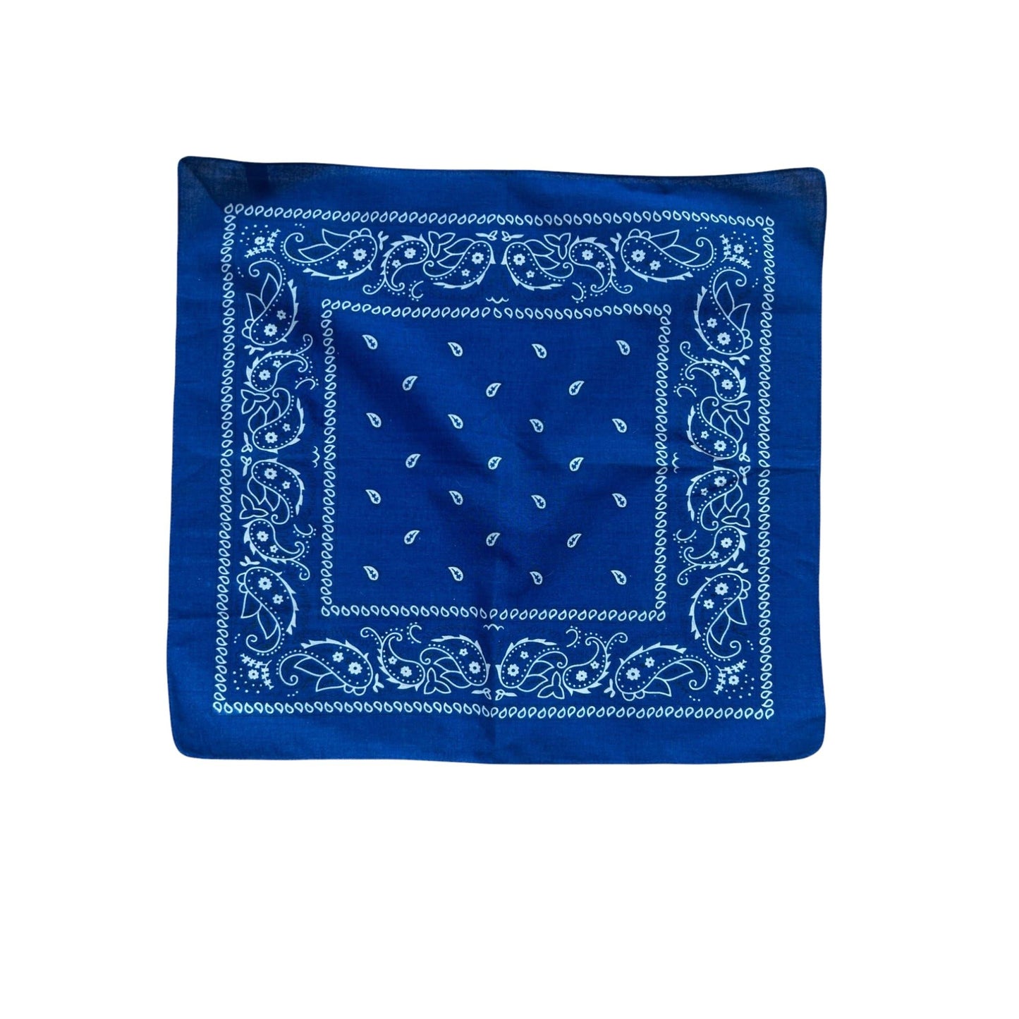 🟦 Halstuch Blau mit Paisley – 48x48 cm – 100% Baumwolle