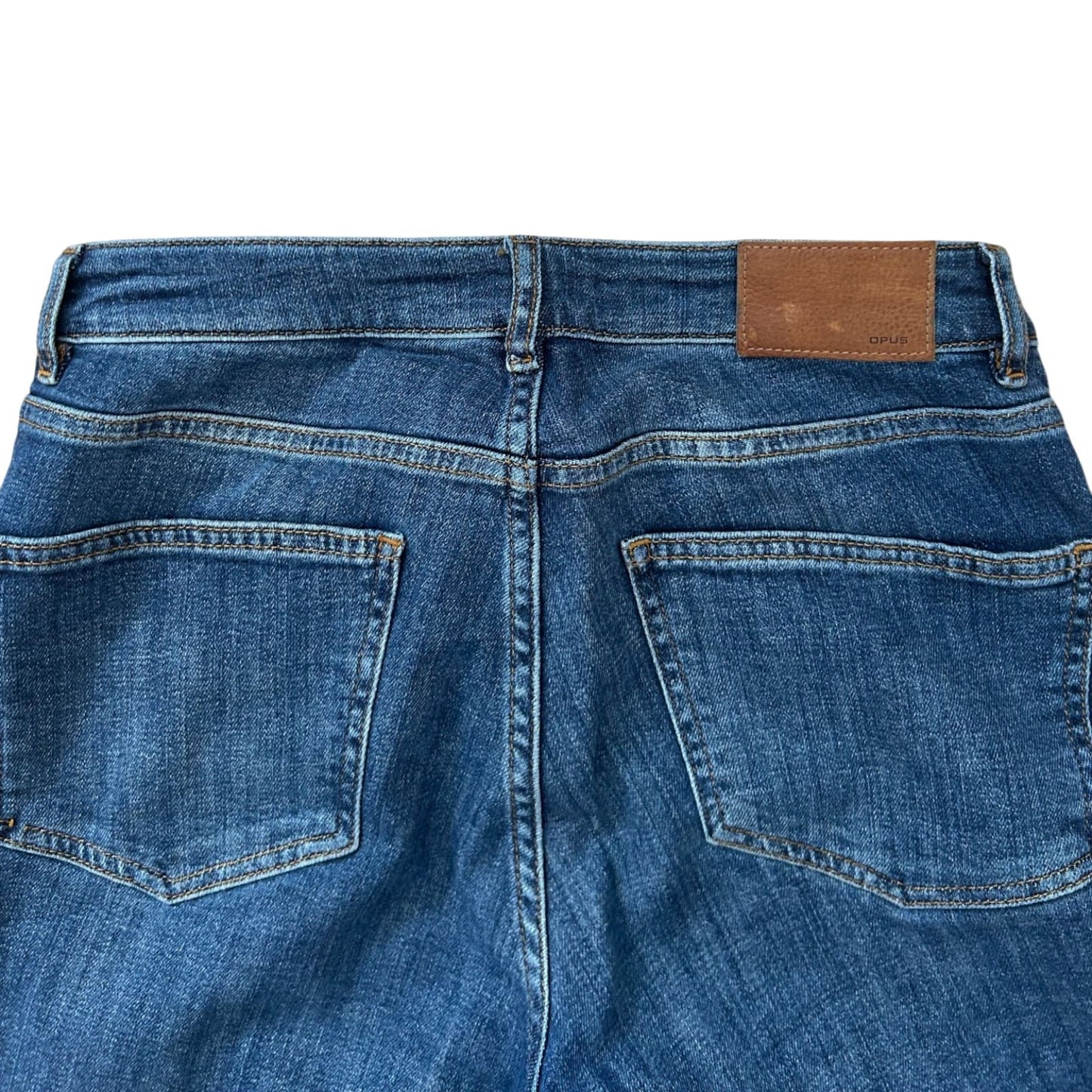 Opus Damen Jeans Ebby Gr 38 Blau Skinny High Waist Streifen Stretch