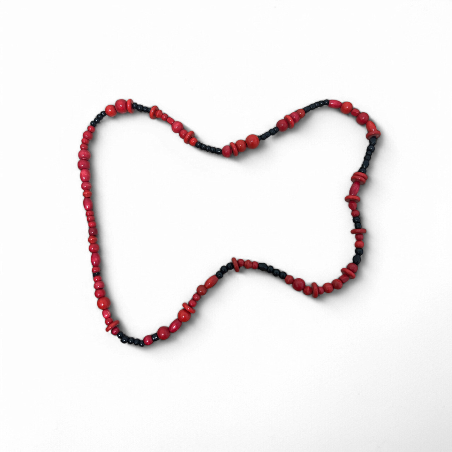 Halskette Damen orange Kunststoffperlen lang einreihig Retro Sommer Schmuck 136cm