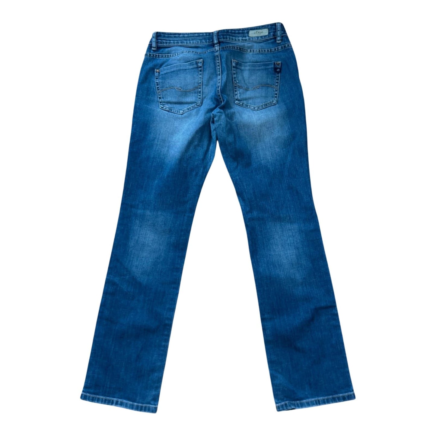 s.Oliver Jeans Damen Blau Gr 40 Straight Leg Stretch Used Look Freizeit