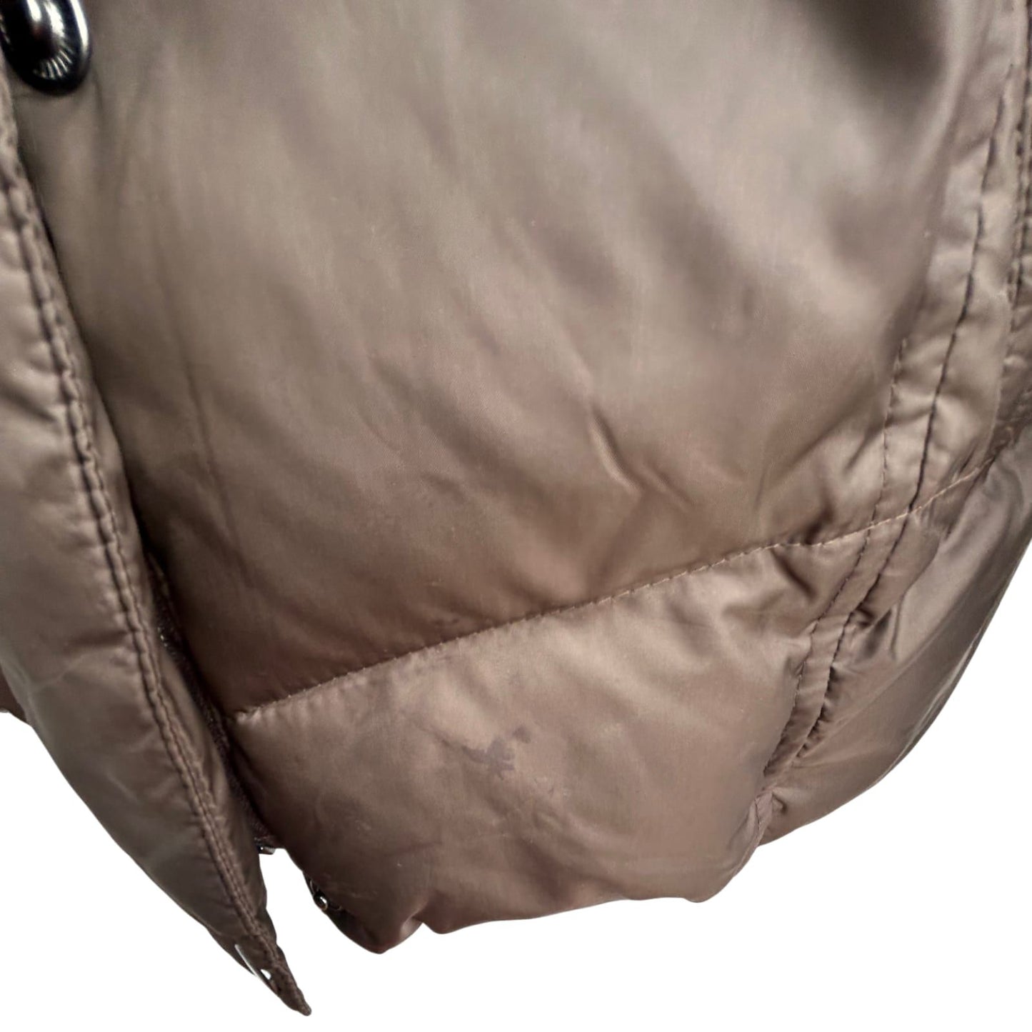 Esprit Daunenjacke Damen Gr 38 Braun Gefüttert Kapuze Fellkragen Tailliert Elegant Warm