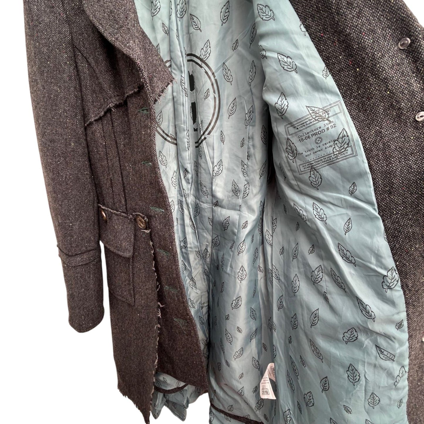 Object Collectors Item Mantel Damen Gr S Grau Wolle Viskose Lang Gefüttert Elegant