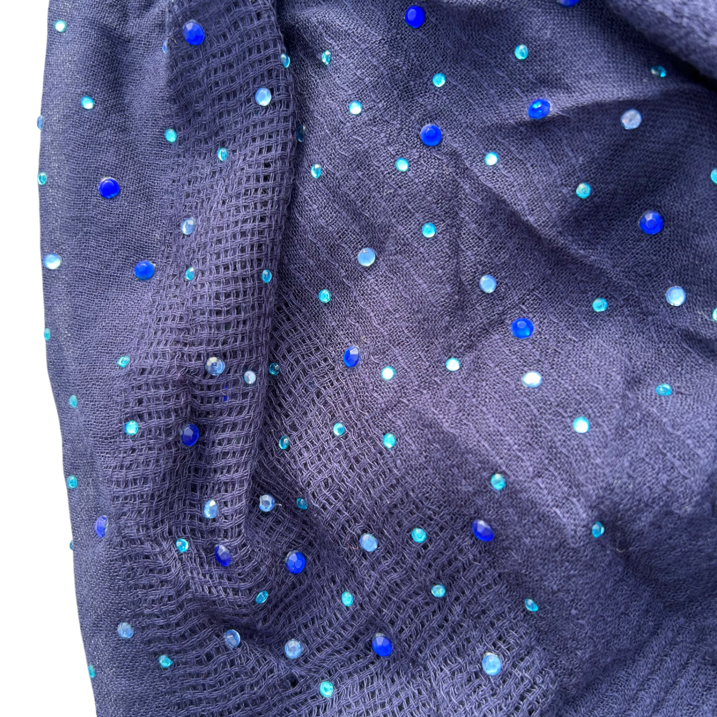 Schal Tuch Blau Pailletten Glitzer leicht transparent weich groß Viskosemix Damen