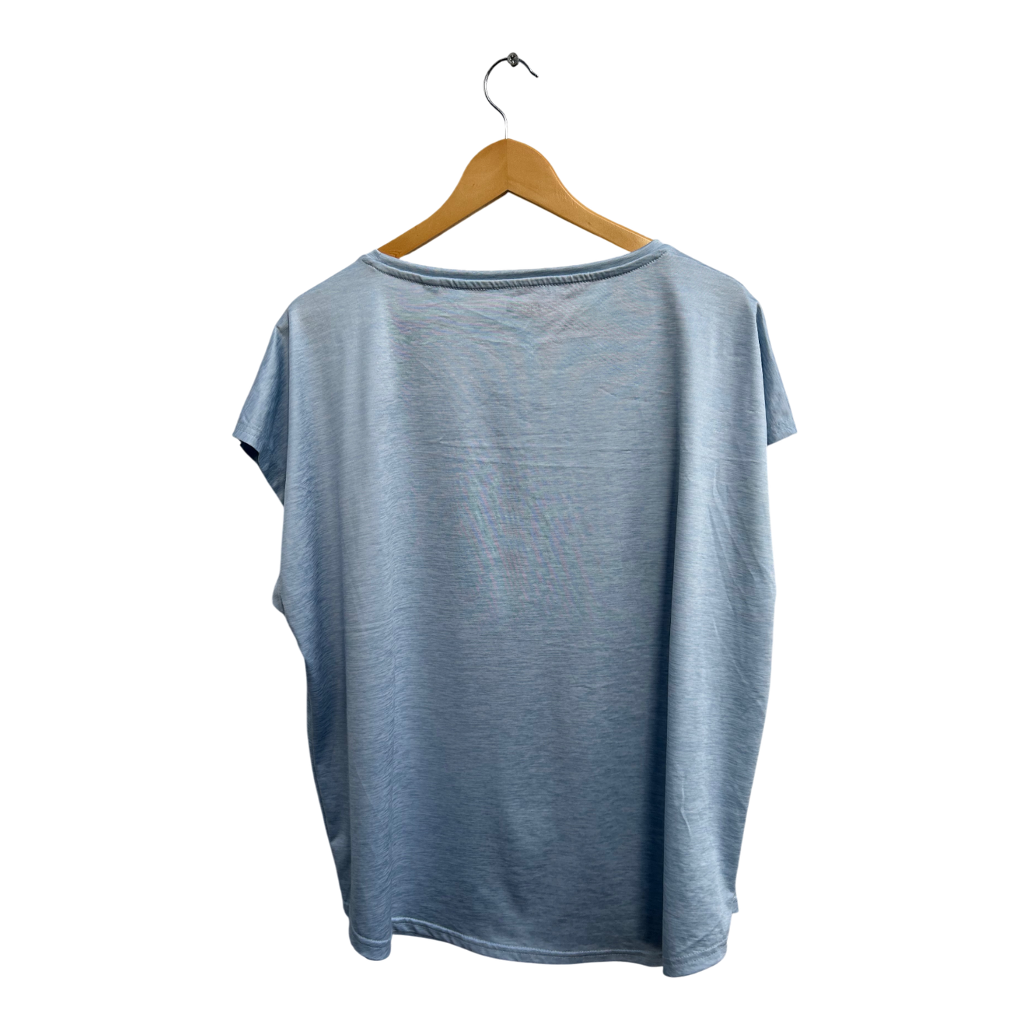 Ergee Shirt Damen Gr 46 Hellblau Stretch Kurzarm Sportshirt Viskosemix Locker