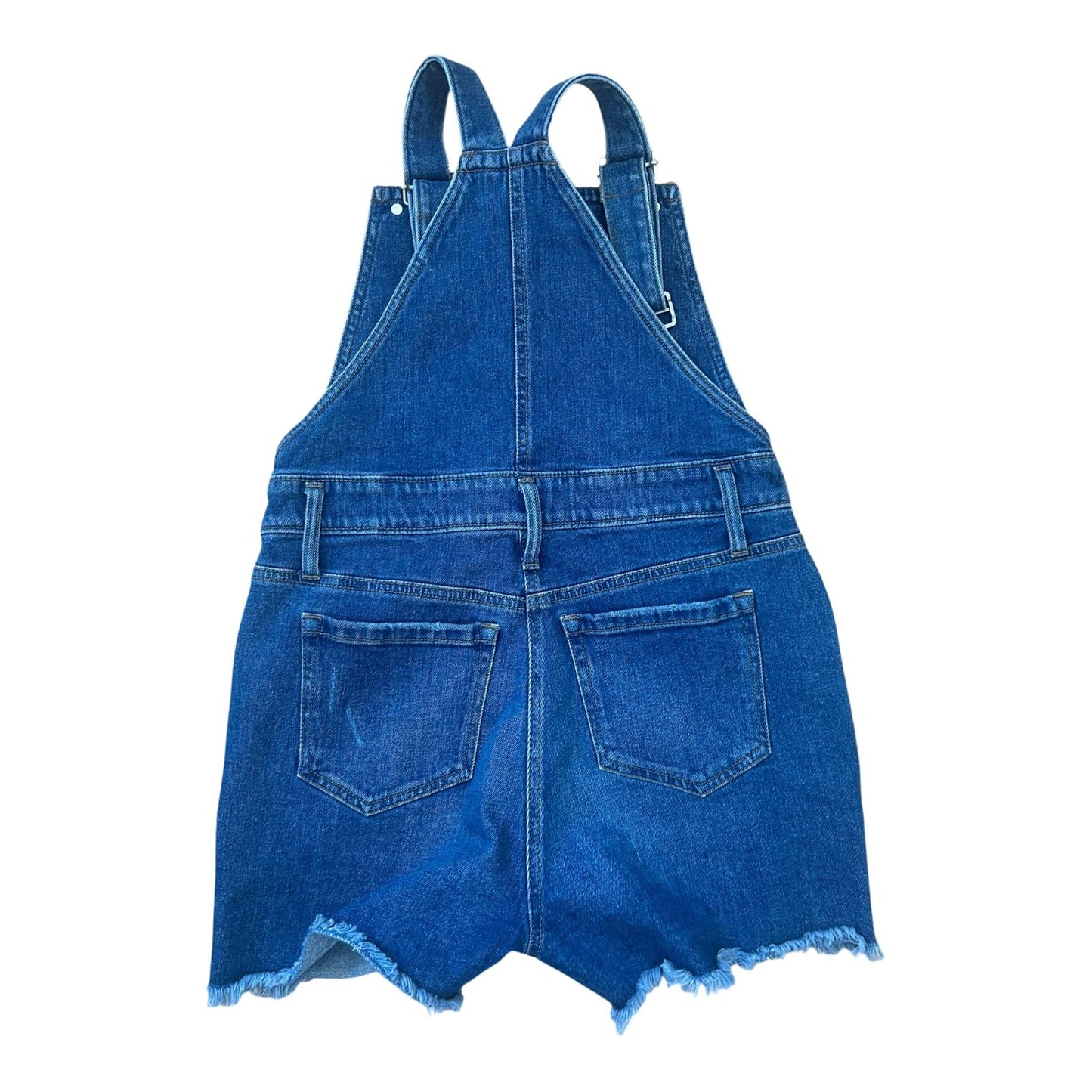 Latzshorts Jeans Damen Gr 40 Blau Denim Fransen Destroyed Sommer Trend