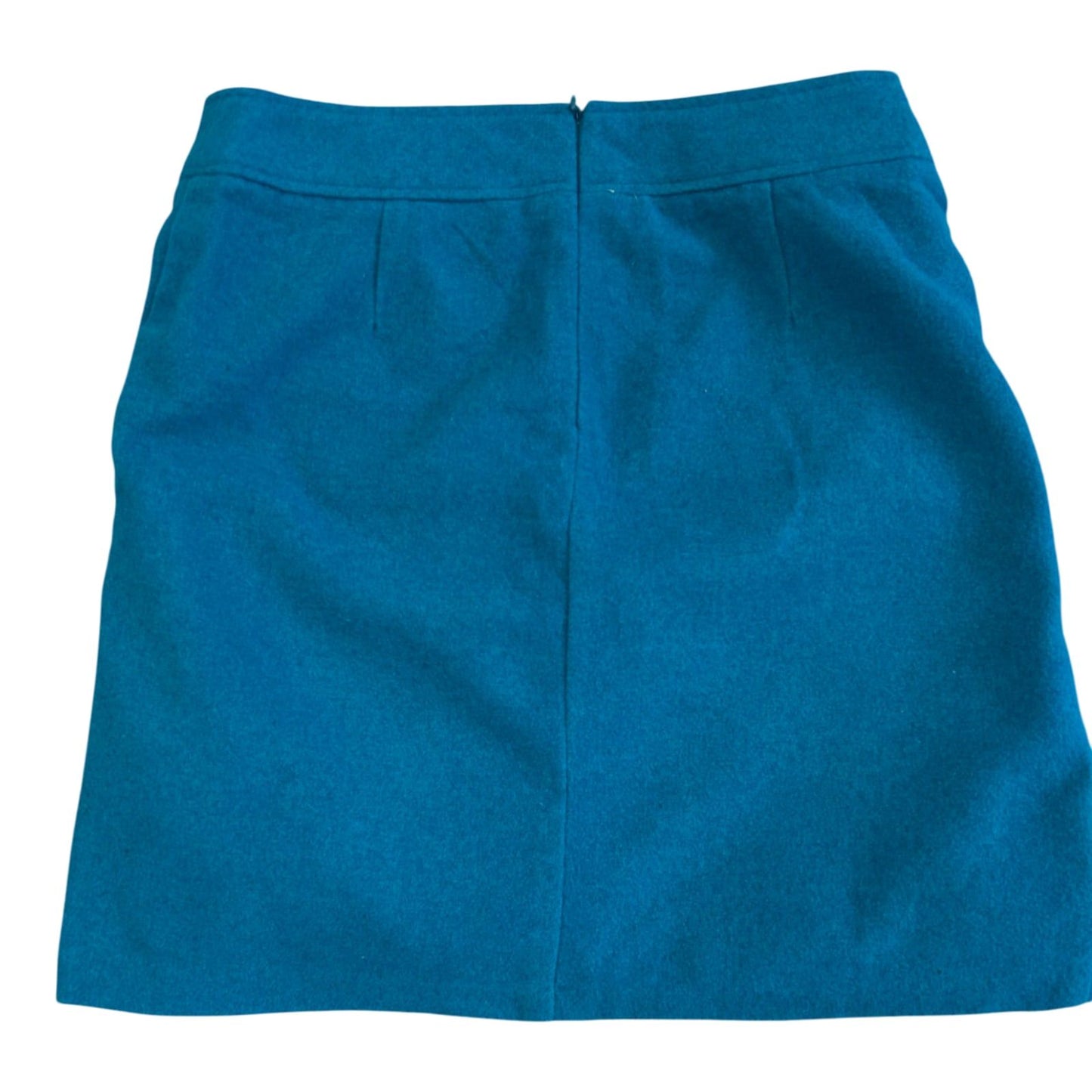 Rock Damen Gr 36 Blau Wollmix Gefüttert Minirock Elegant Reißverschluss