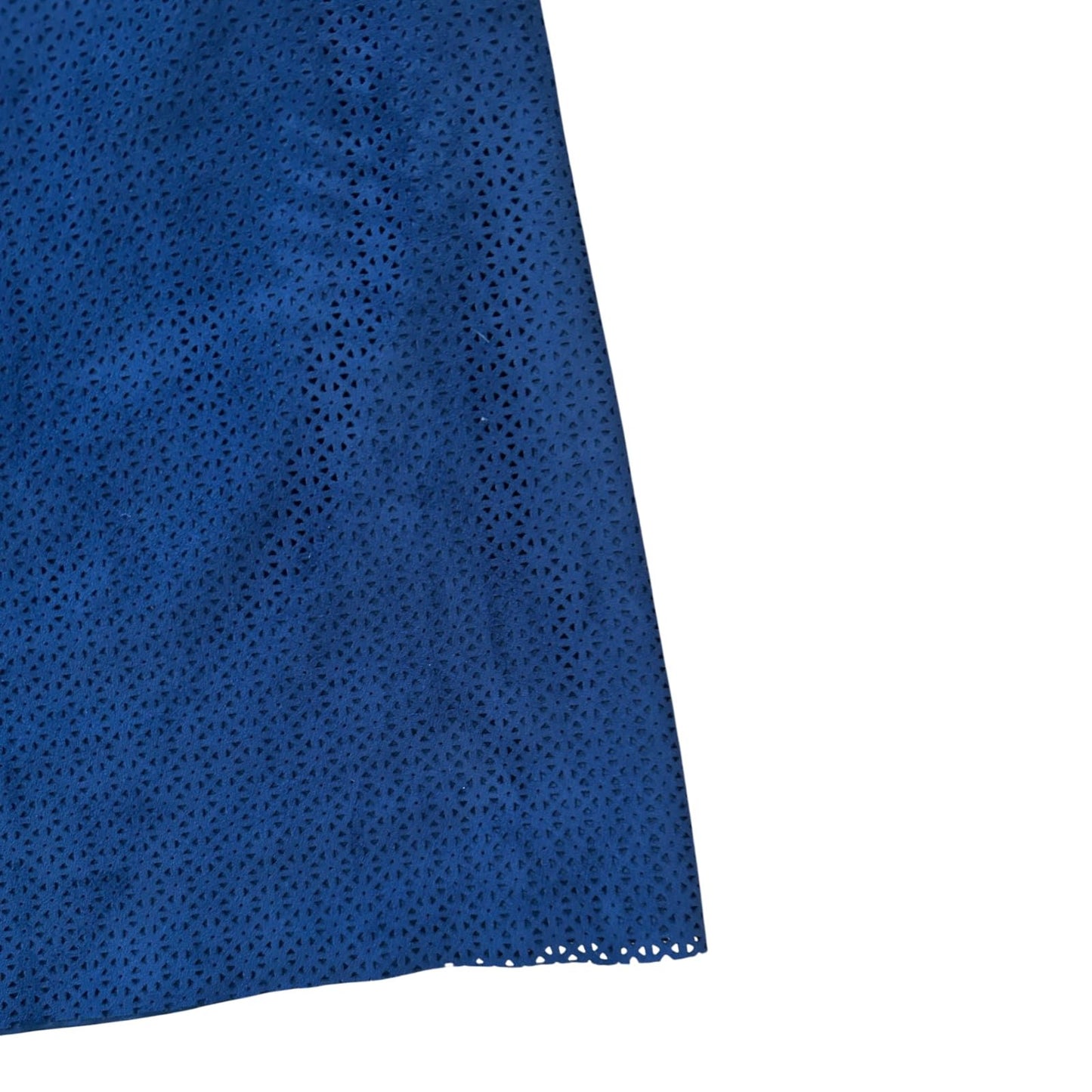 Bonita Rock Damen Gr 42 Blau Lochmuster Veloursoptik Sommerrock Elegant