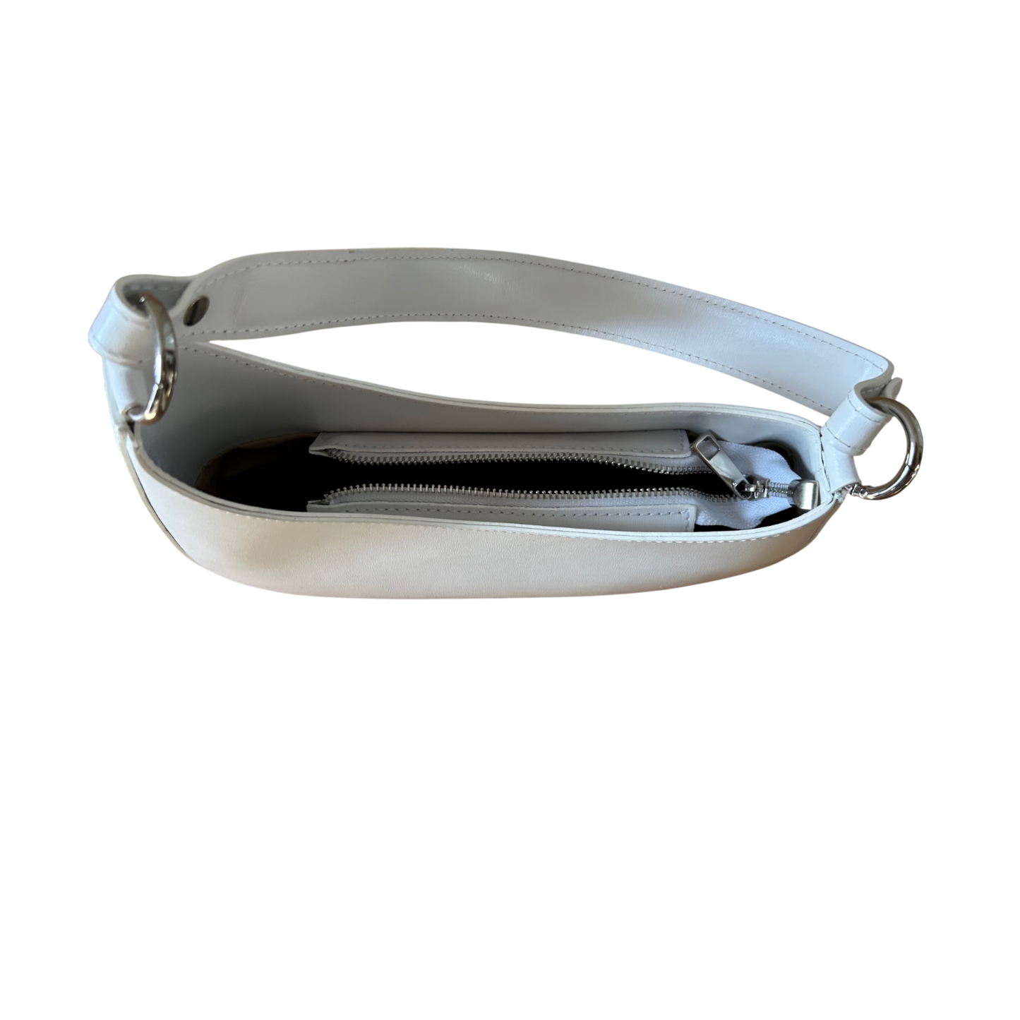 Zeen Italy Echtleder Schultertasche Weiss Handtasche Hobo Bag neu modern Damen