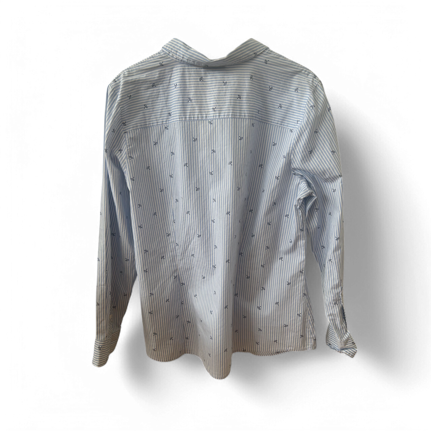 Yessica Hemdbluse Damen Gr 44 Blau Weiß Streifen Stretch Modern Alltag Büro