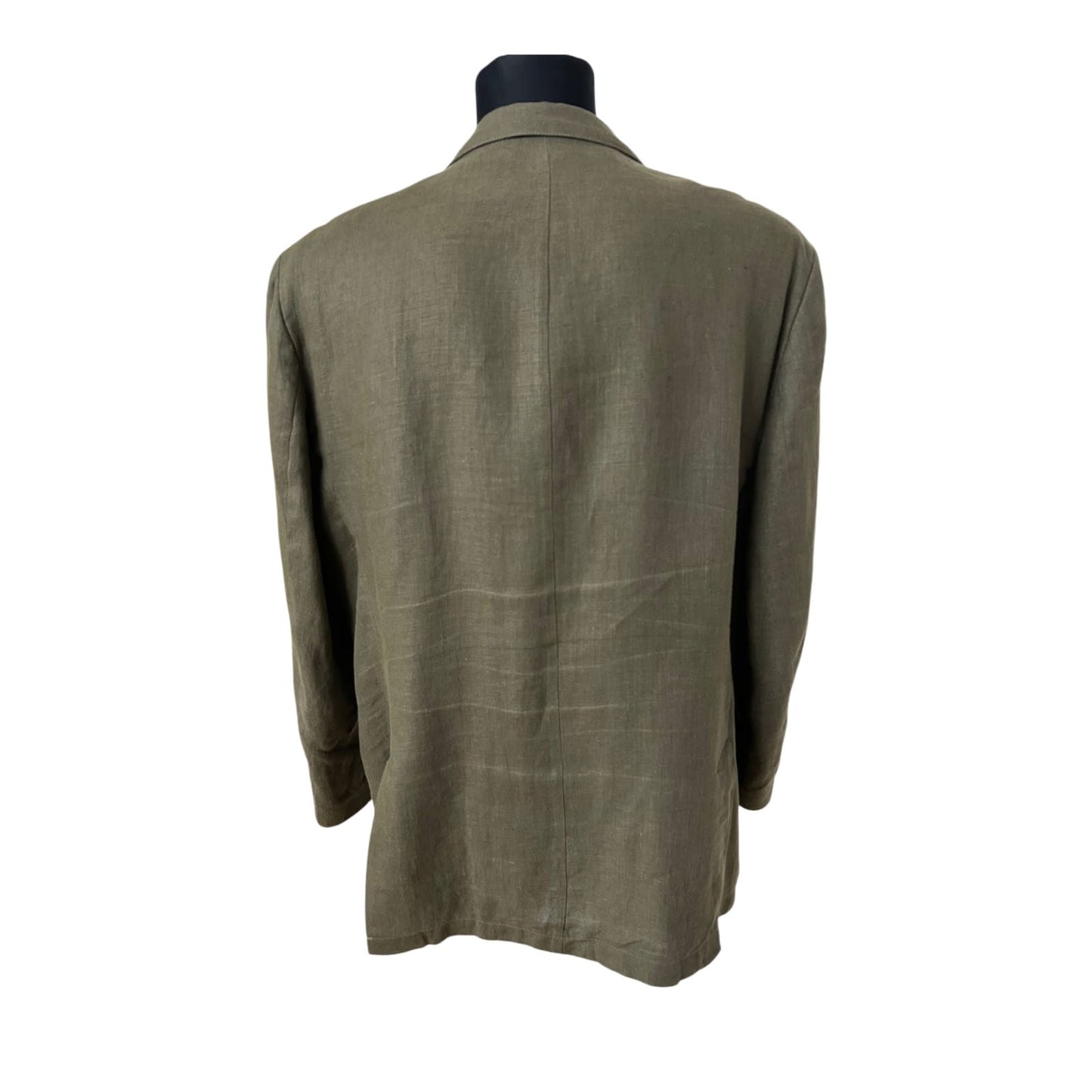 Montego Sakko Herren Gr 52 Khaki Leinen Sommer Einreiher Klassisch Elegant