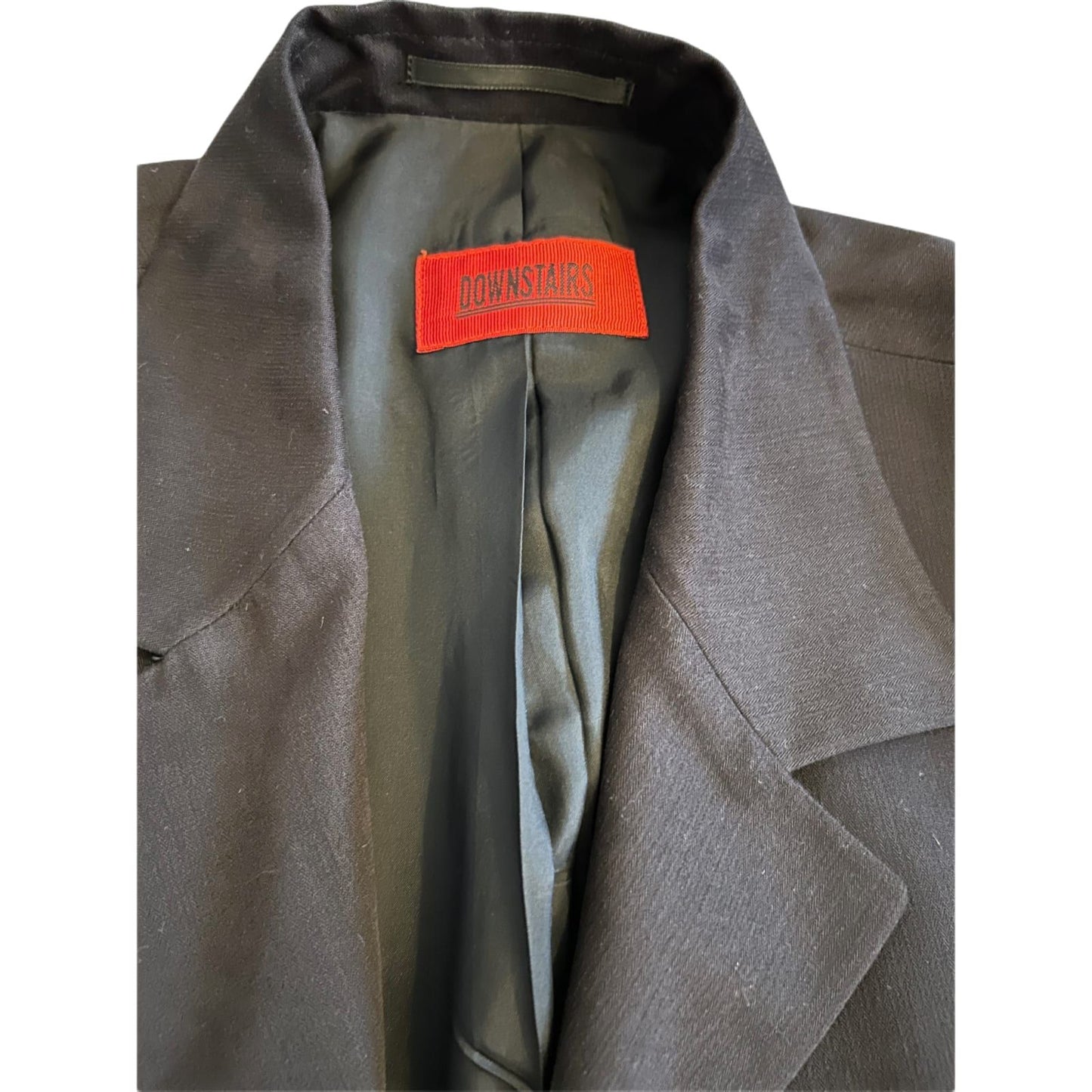 Downstairs Sakko Herren Gr 50 Schwarz Viskose Modern Elegant Klettverschluss