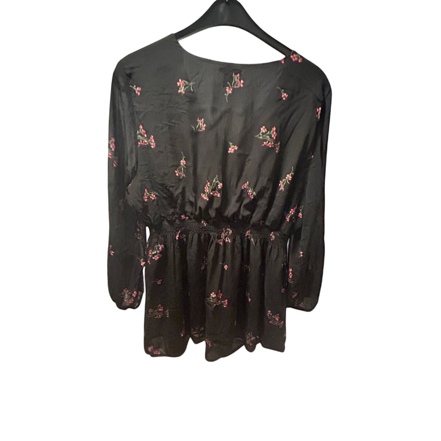 H&M Kleid Damen Dress Damenkleid Gr. XL Schwarz Blumen Sehr guter Zustand Sommer