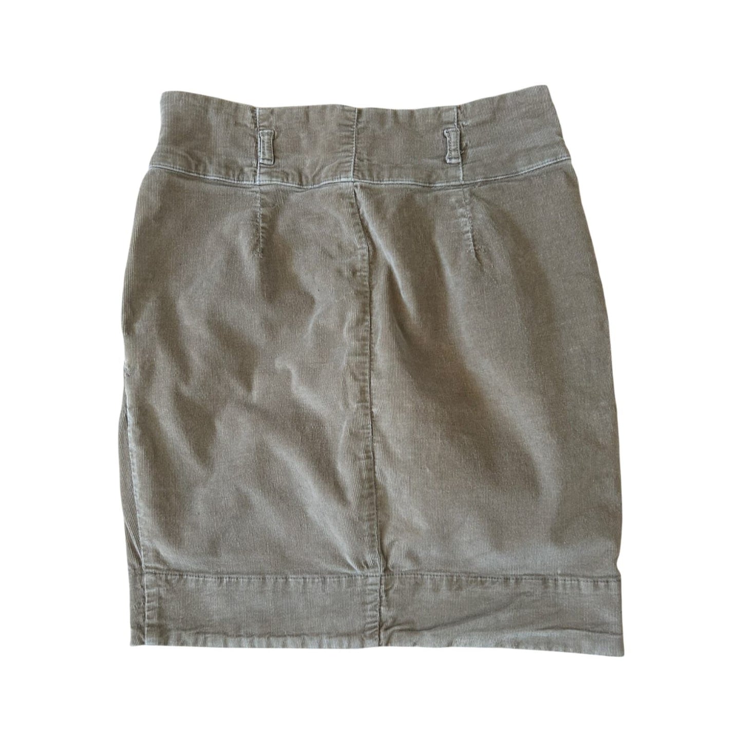 Zara Rock Damen Gr M Beige Cord Knopfleiste Midi Stretch Klassisch