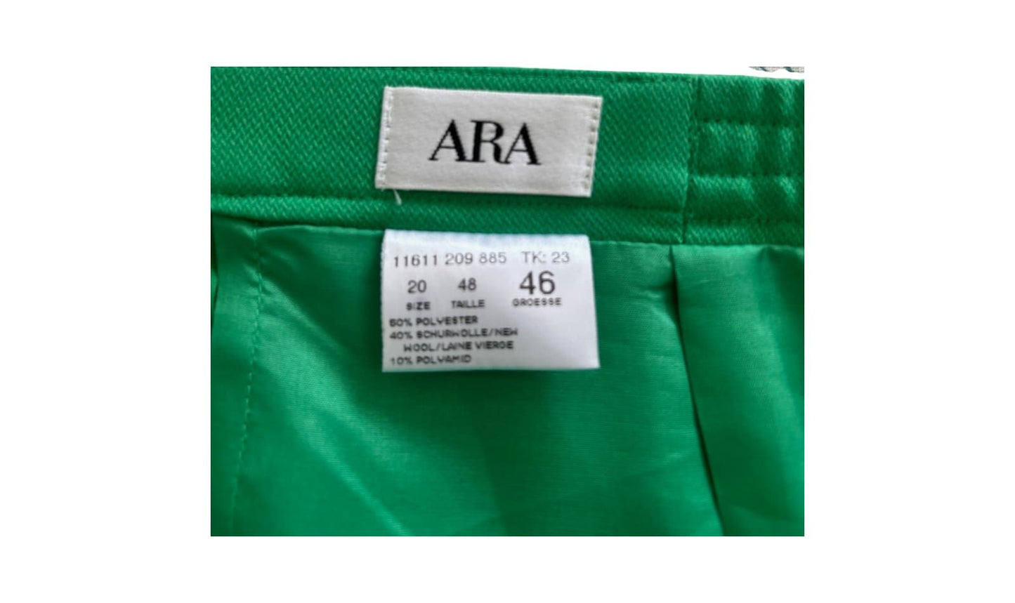 Ara Rock Damen Gr 46 Grün Schurwolle Midi Elegant Business Gefüttert