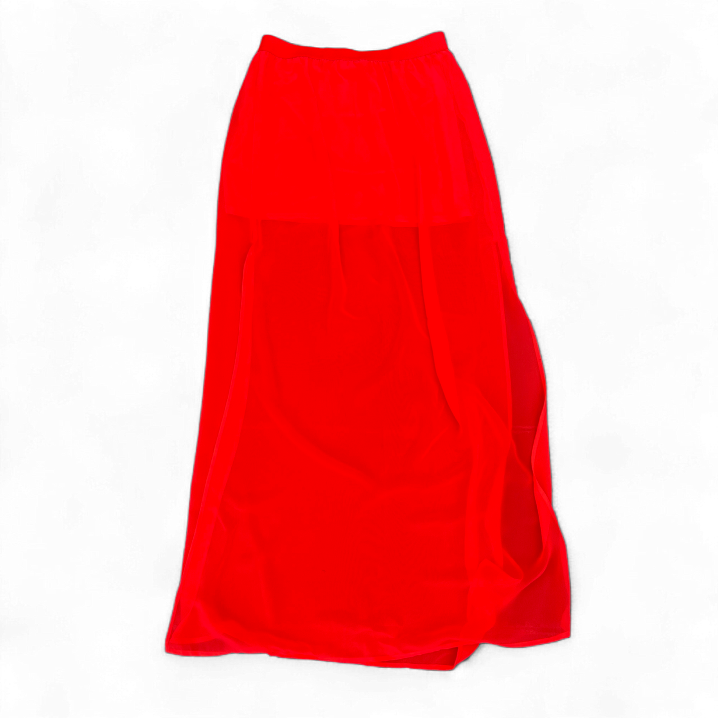 H&M Maxirock Gr 38 Neonpink Transparent Sommerrock Fließend Polyester