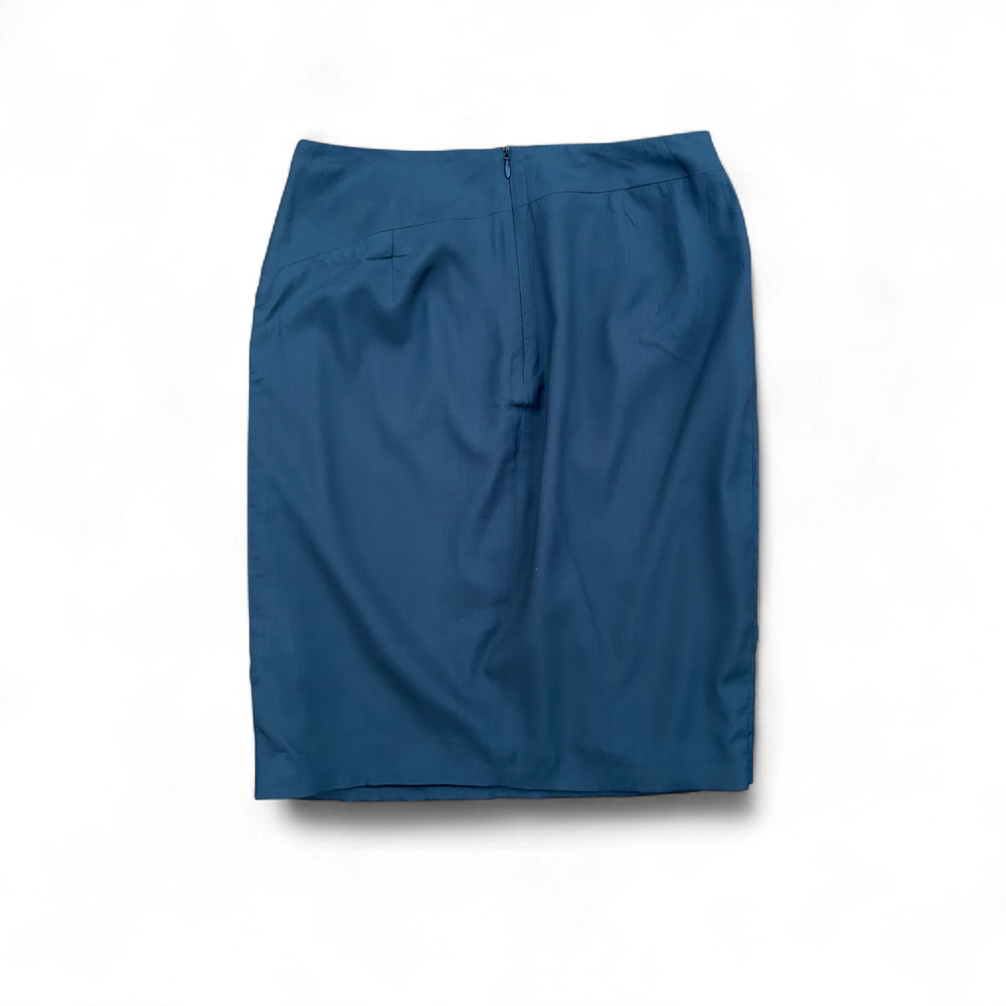 Rene Lezard Rock Gr 38 Blau Seide Falten Elegant Designermode Business