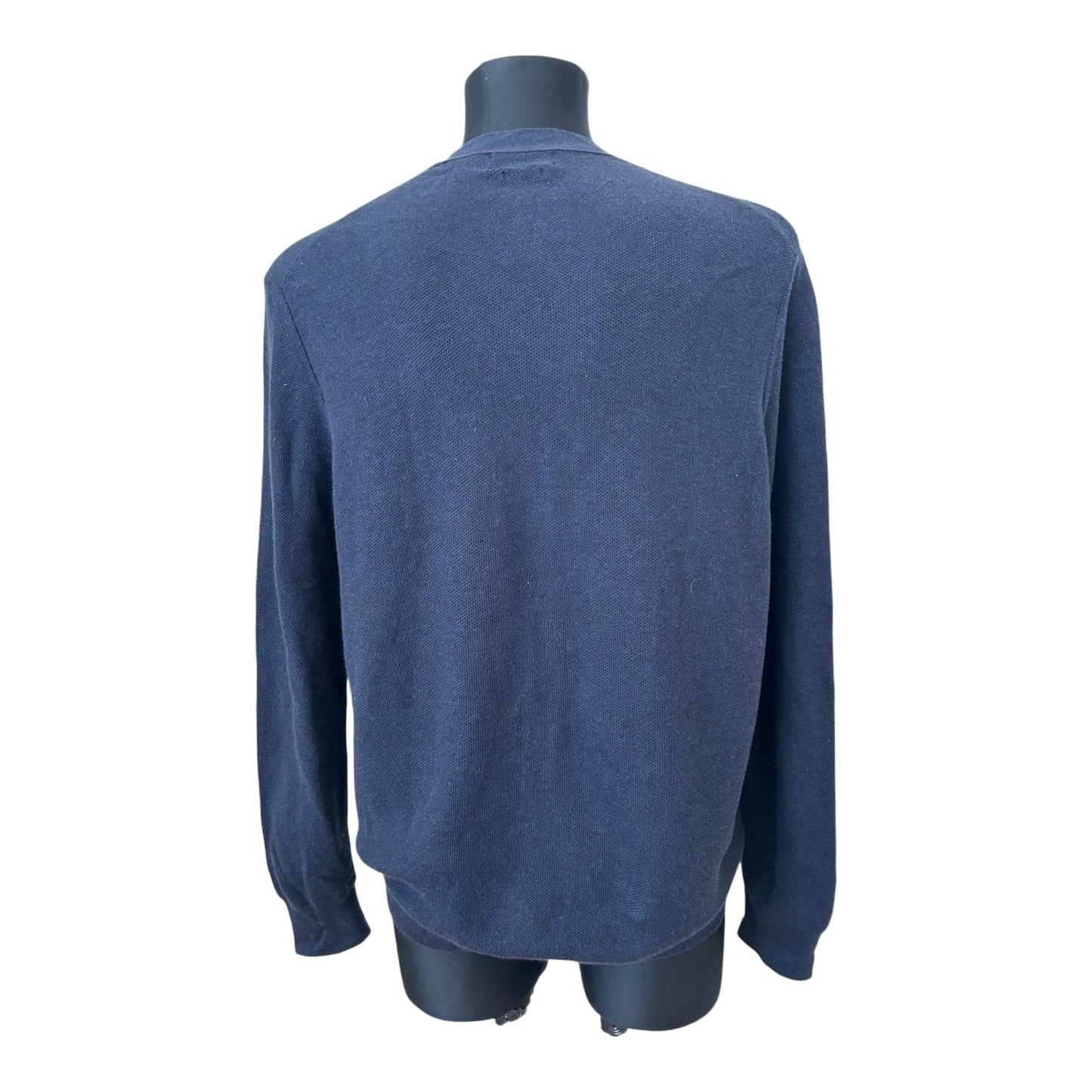 Polo Ralph Lauren Strickjacke Herren L Blau Baumwolle Cardigan Klassisch