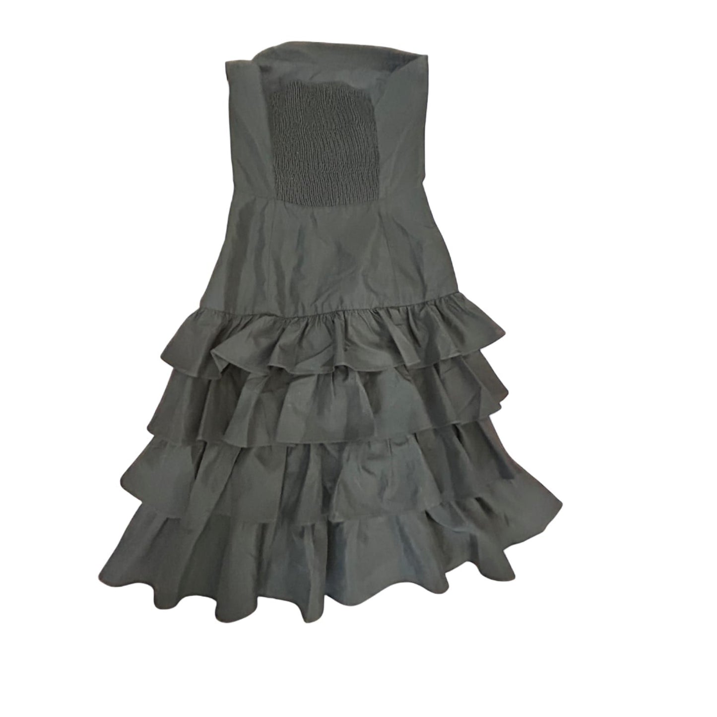 Zara Kleid Damen Dress Damenkleid Gr. S Schwarz Rüschen Stretch Look Elegant Neu