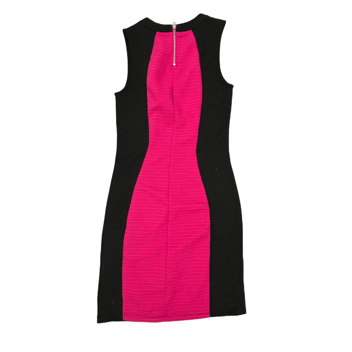 H&M Kleid Damen Dress Damenkleid Gr. 36 Pink Schwarz Figurbetont Stretch Modern