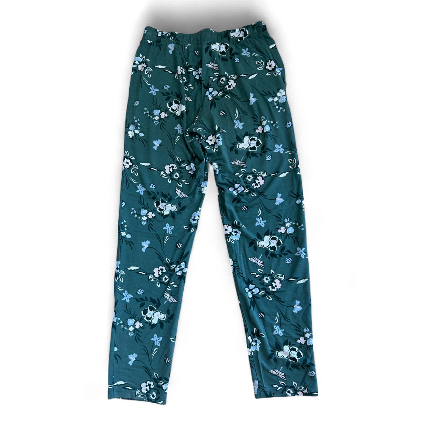 Schiesser Damenhose floral Gr. 36 S Modal Stretch grün geblümt bequem Freizeit