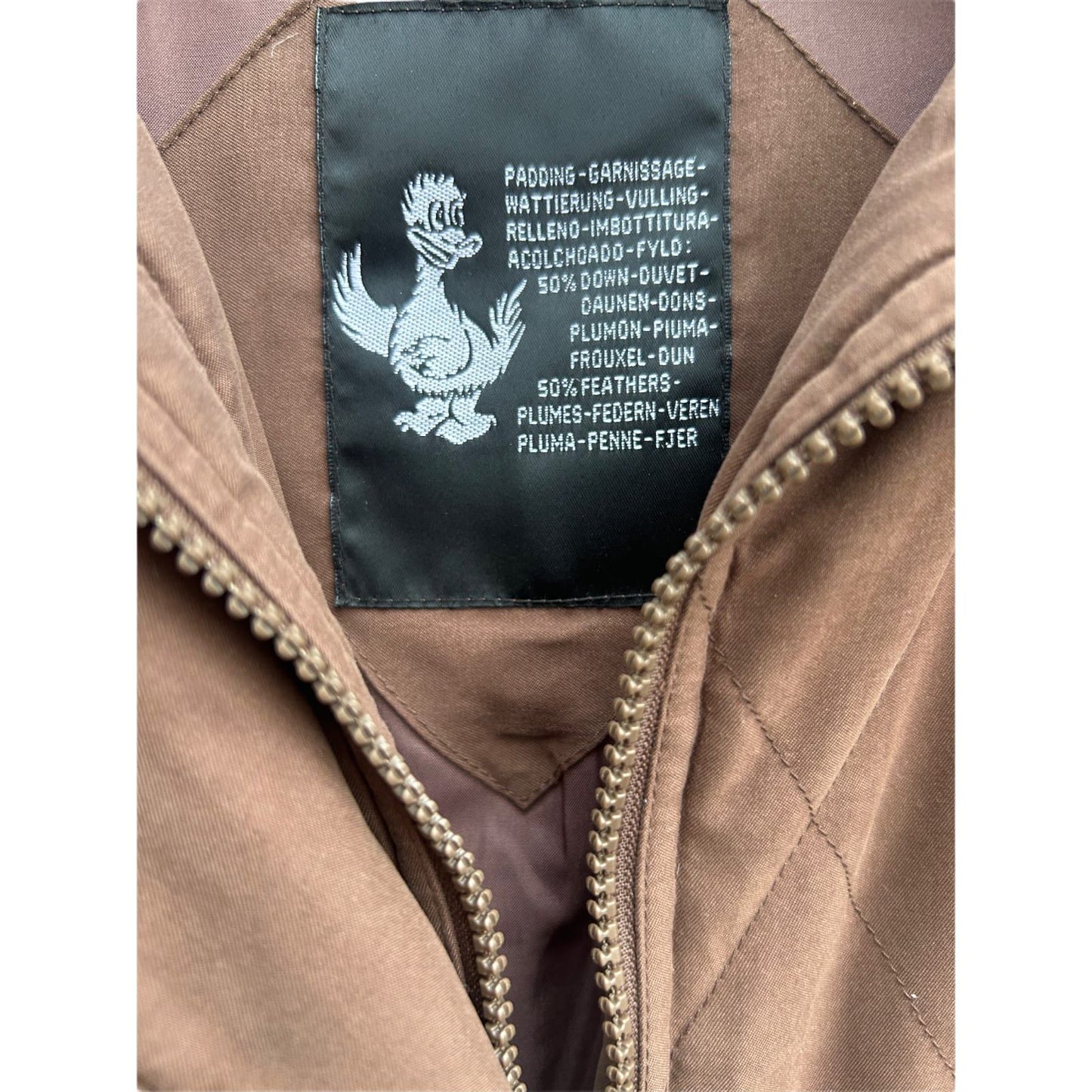 Canda Daunenjacke Damen Gr 42 Braun Warm Vintage Kapuze Winter Mantel Steppjacke