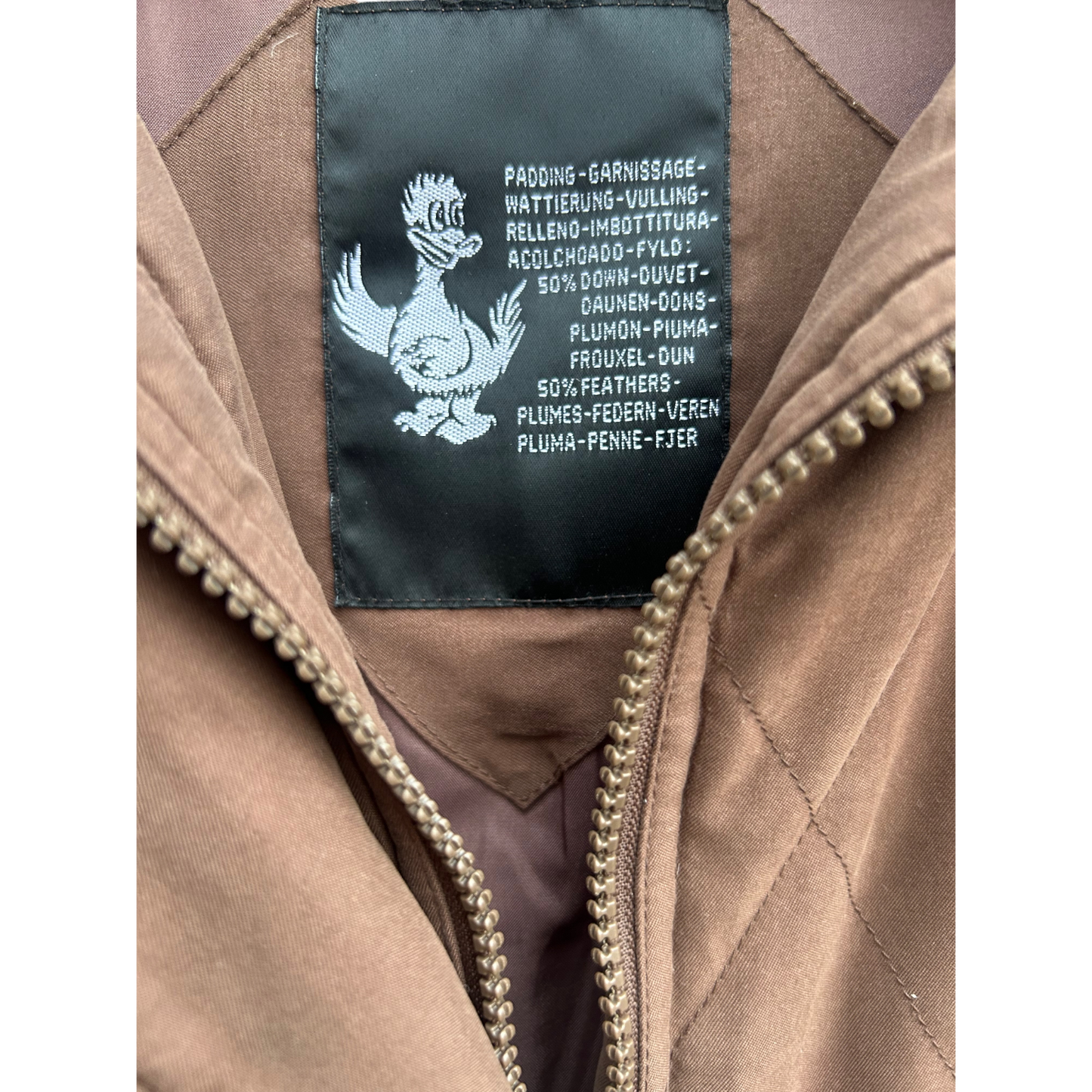 Canda Daunenjacke Damen Gr 42 Braun Warm Vintage Kapuze Winter Mantel Steppjacke