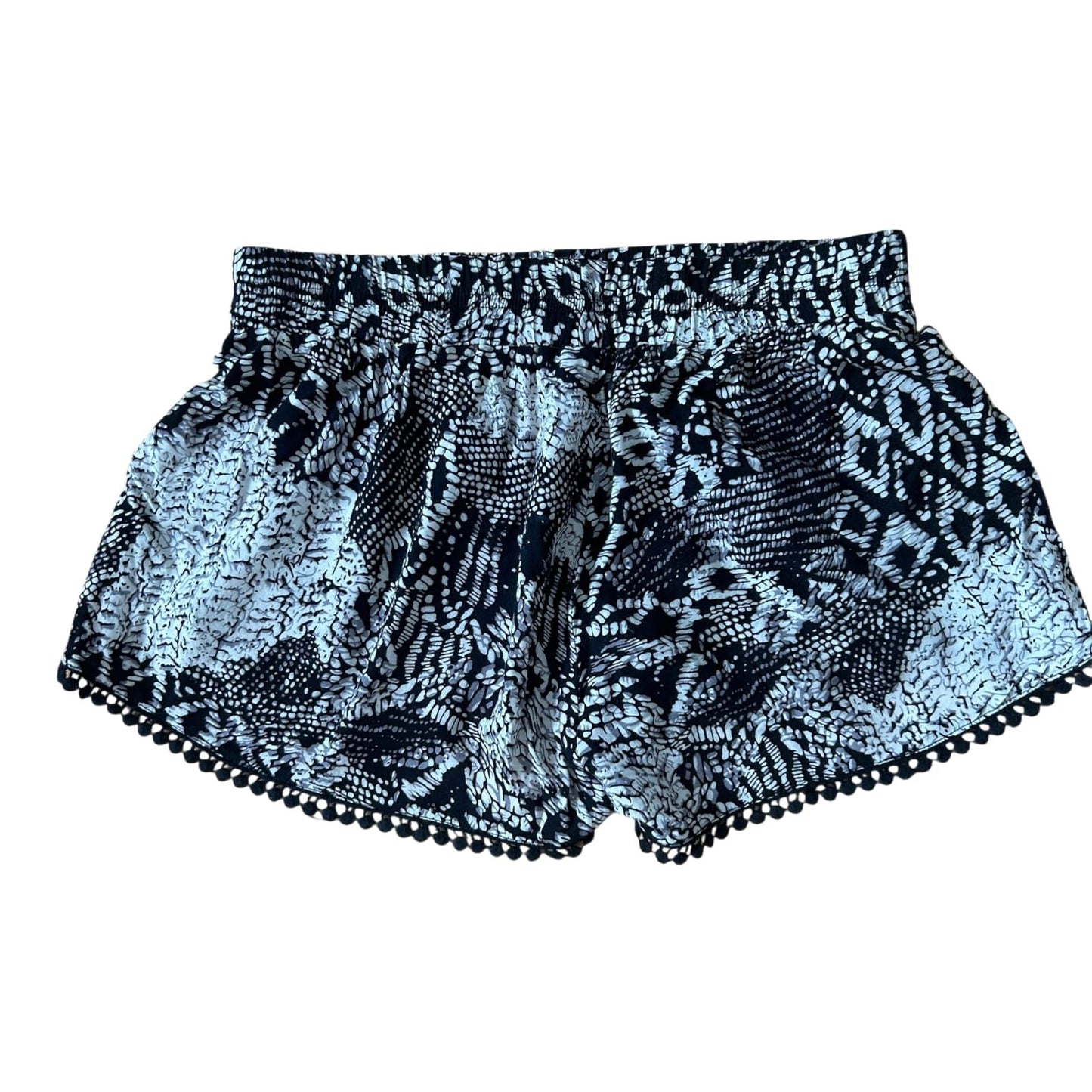One Love Shorts Damen Schwarz Weiss Muster Sommer Leicht Gummibund Gr M