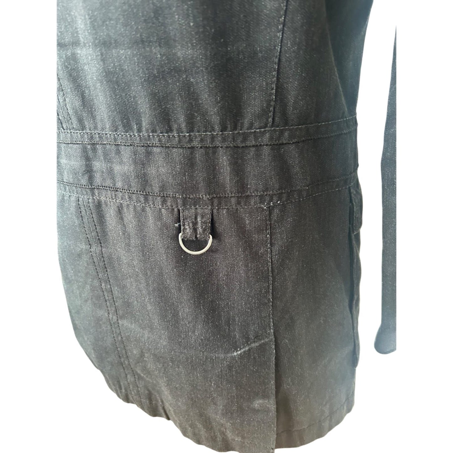 Zara Man Jacke Herren M Schwarz Übergang Military Stil Reißverschluss