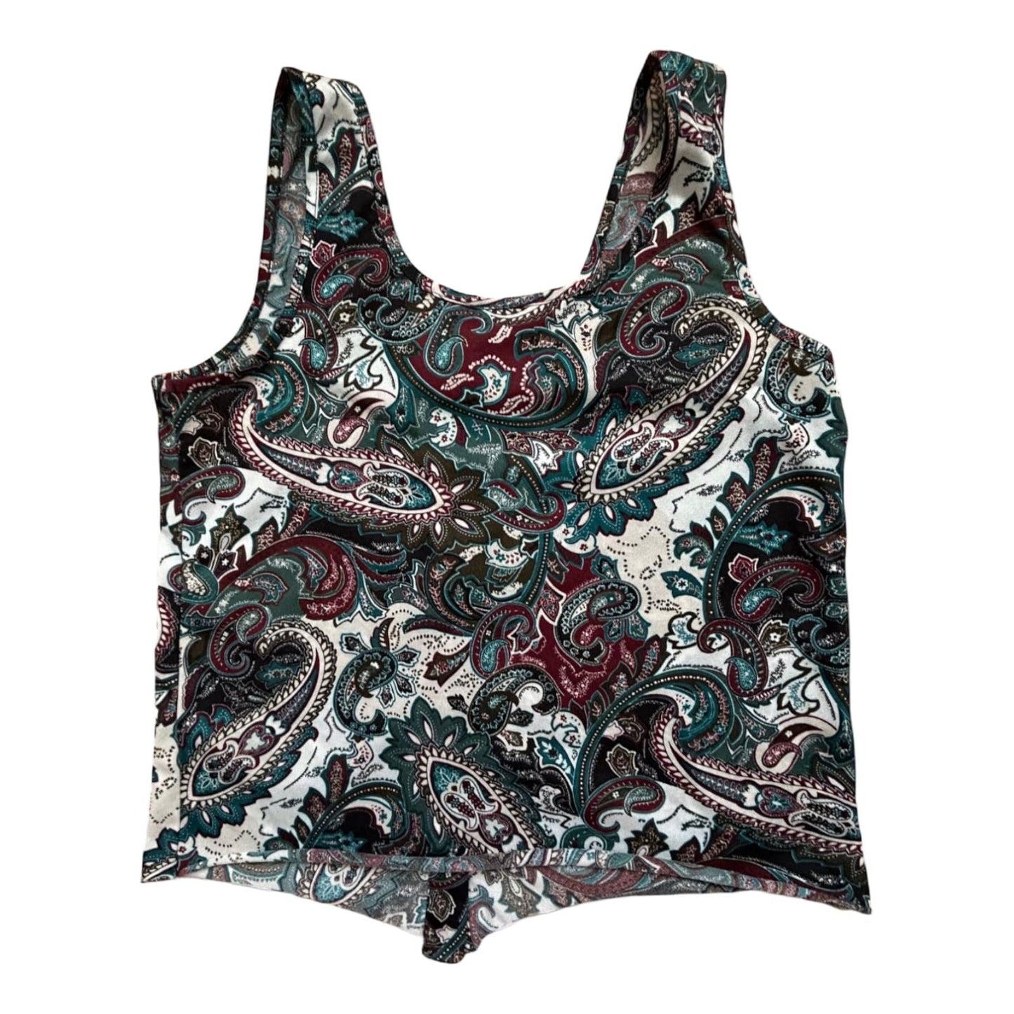 Only Damen Top XS Paisley Muster Sommer Bluse Knopfleiste ärmellos bunt