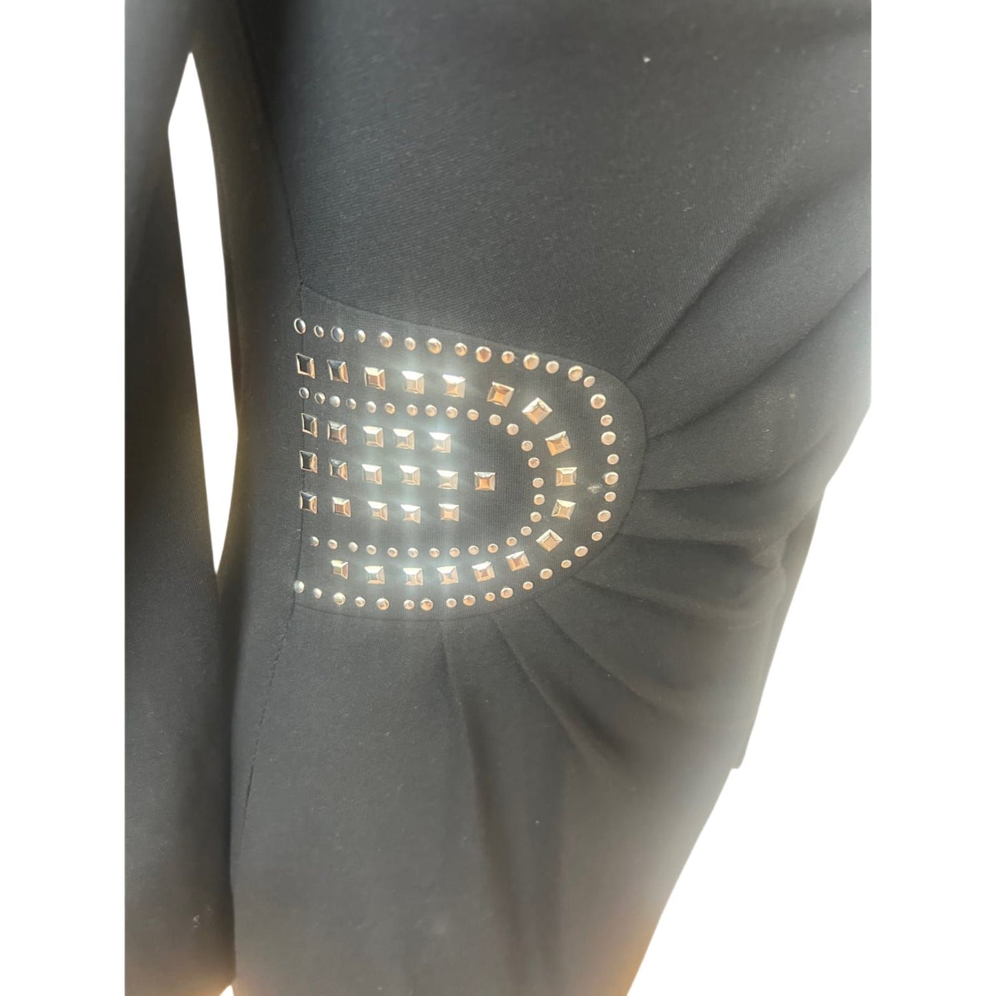Steilmann Kleid Damen Gr 38 Schwarz Elegant Figurbetont Stretch Strass