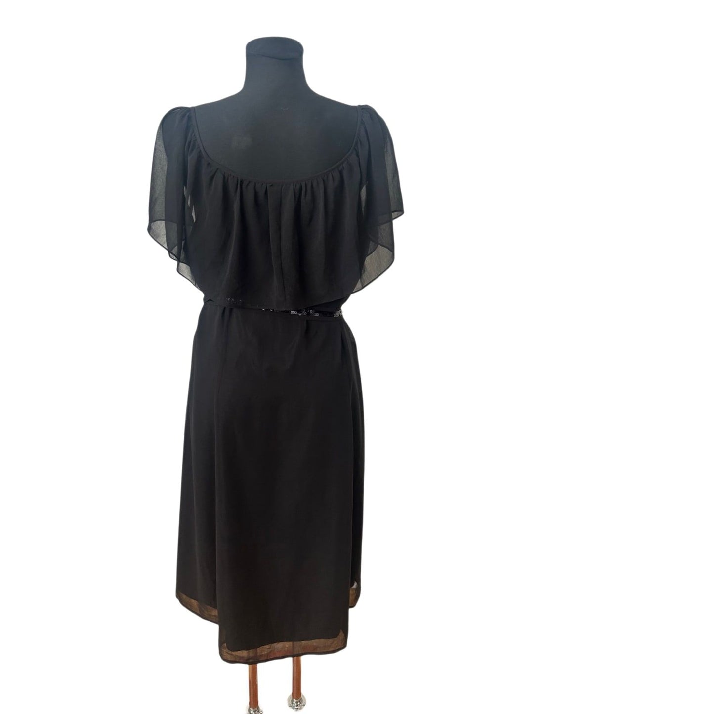 Mia Linea Kleid Damenkleid Gr 50 Schwarz Chiffon Elegant Festlich