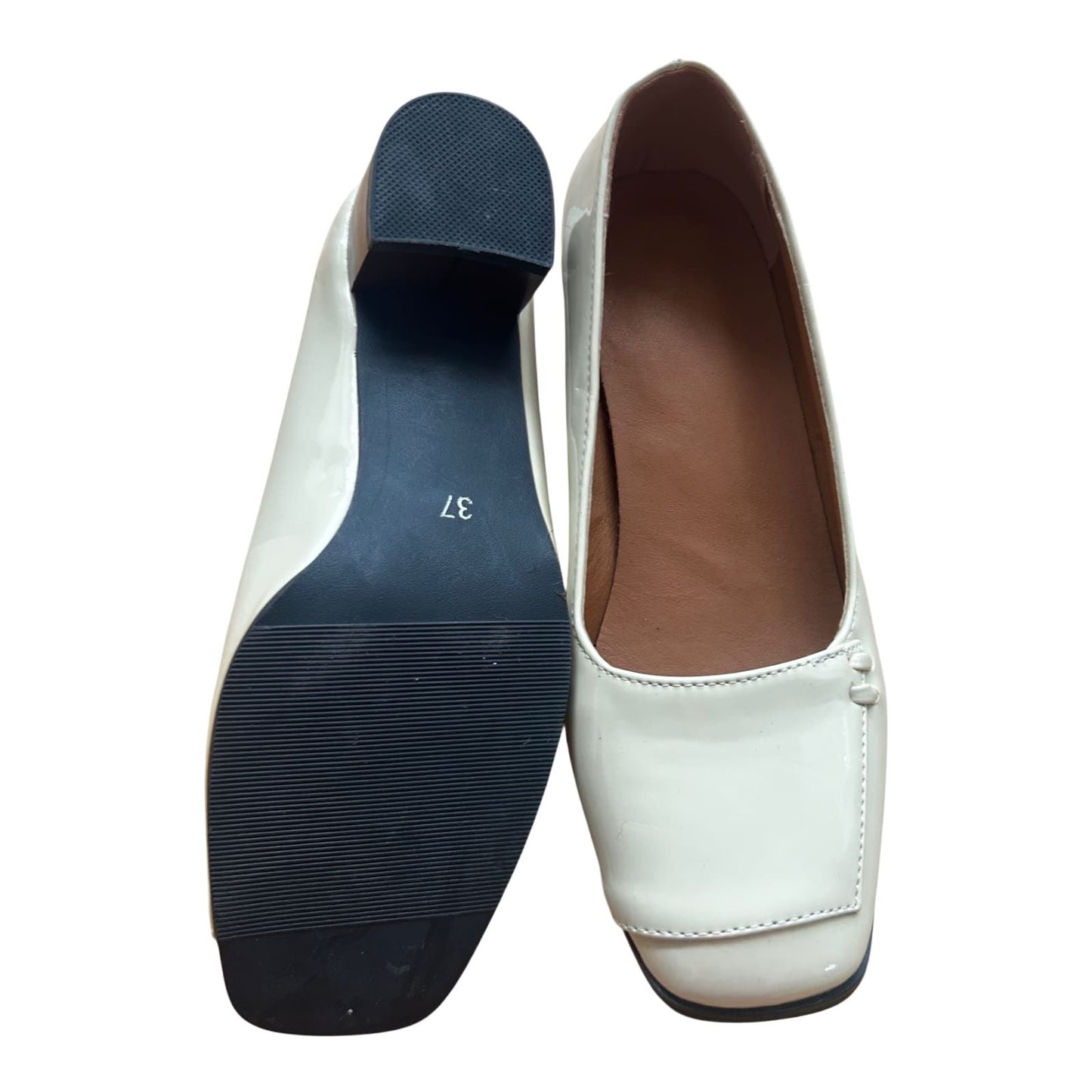 Second Hand Liebe Damen Halbschuhe Gr 37 Creme Lackoptik Neu Elegant