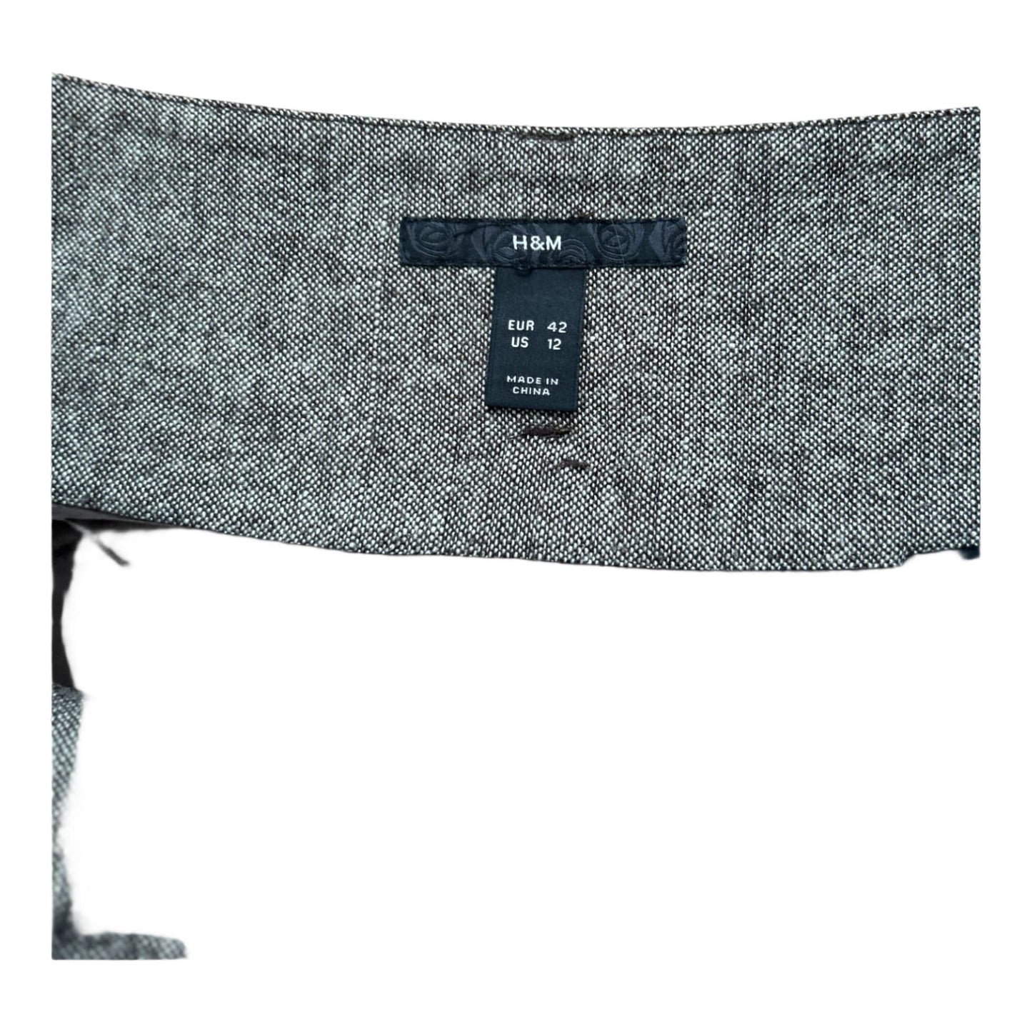H&M Rock Damen 42 Braun Meliert A Linie Wolle Gefüttert Elegant Herbst