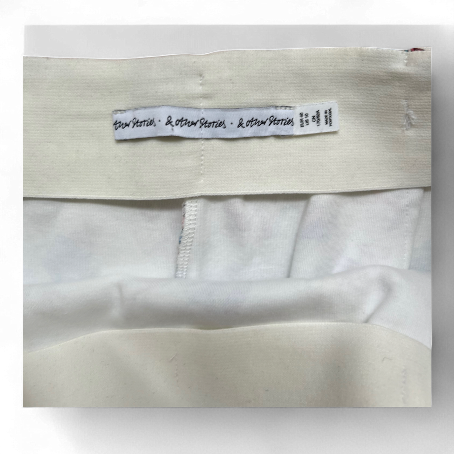 & Other Stories Rock Weiß Bunt Gr 40 – Baumwolle – Maritimes Meeresmotiv Sommer