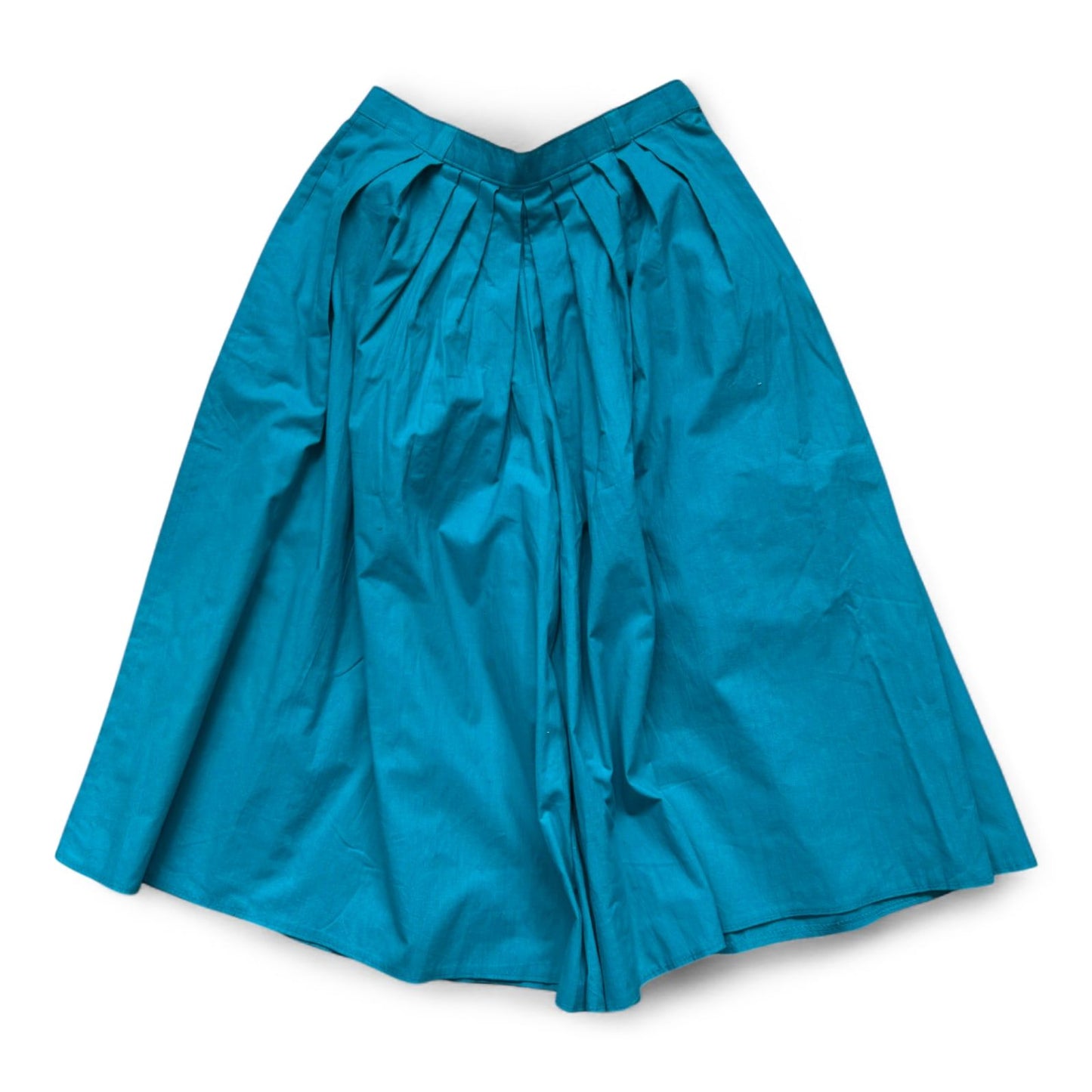 Vintage Hosenrock Damen Türkisgrün XS Baumwolle Faltenrock Culotte Sommer