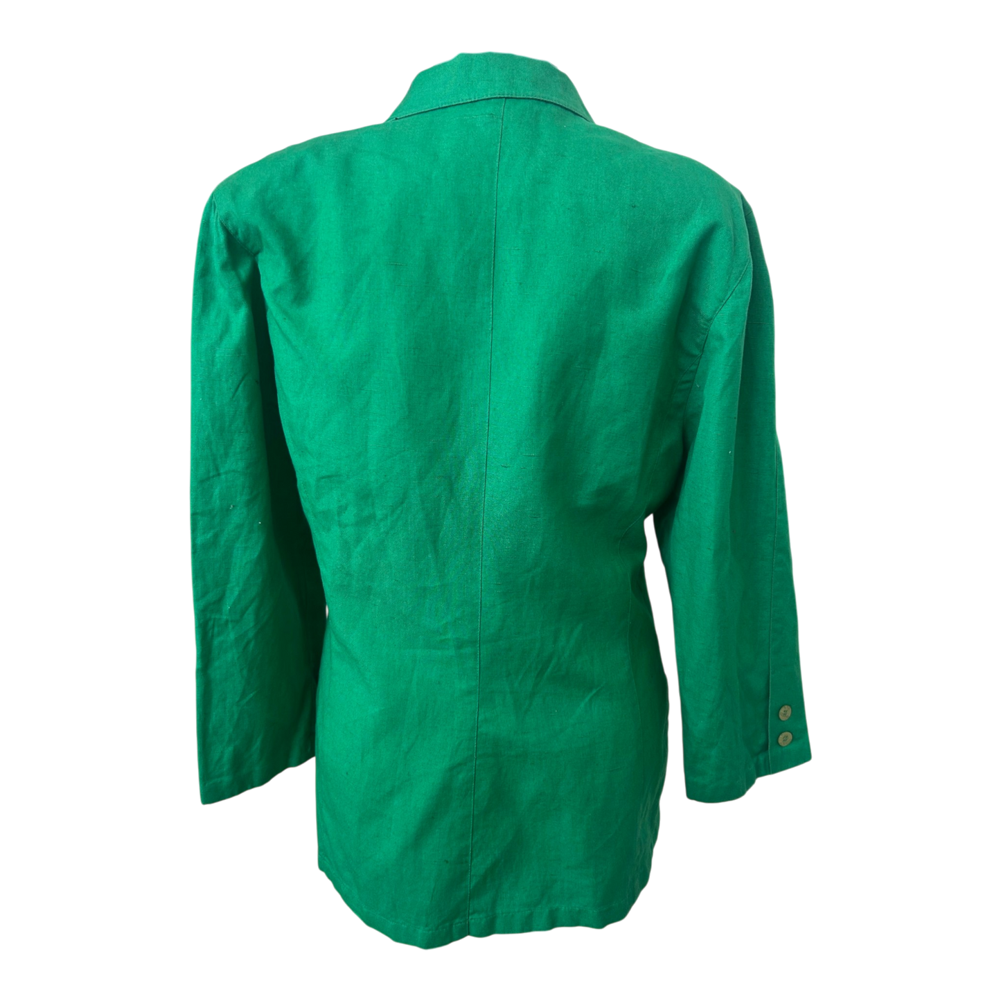 Damen Blazer Grün Gr 40 Vintage Leinen Look Elegant Klassisch Sommer Chic